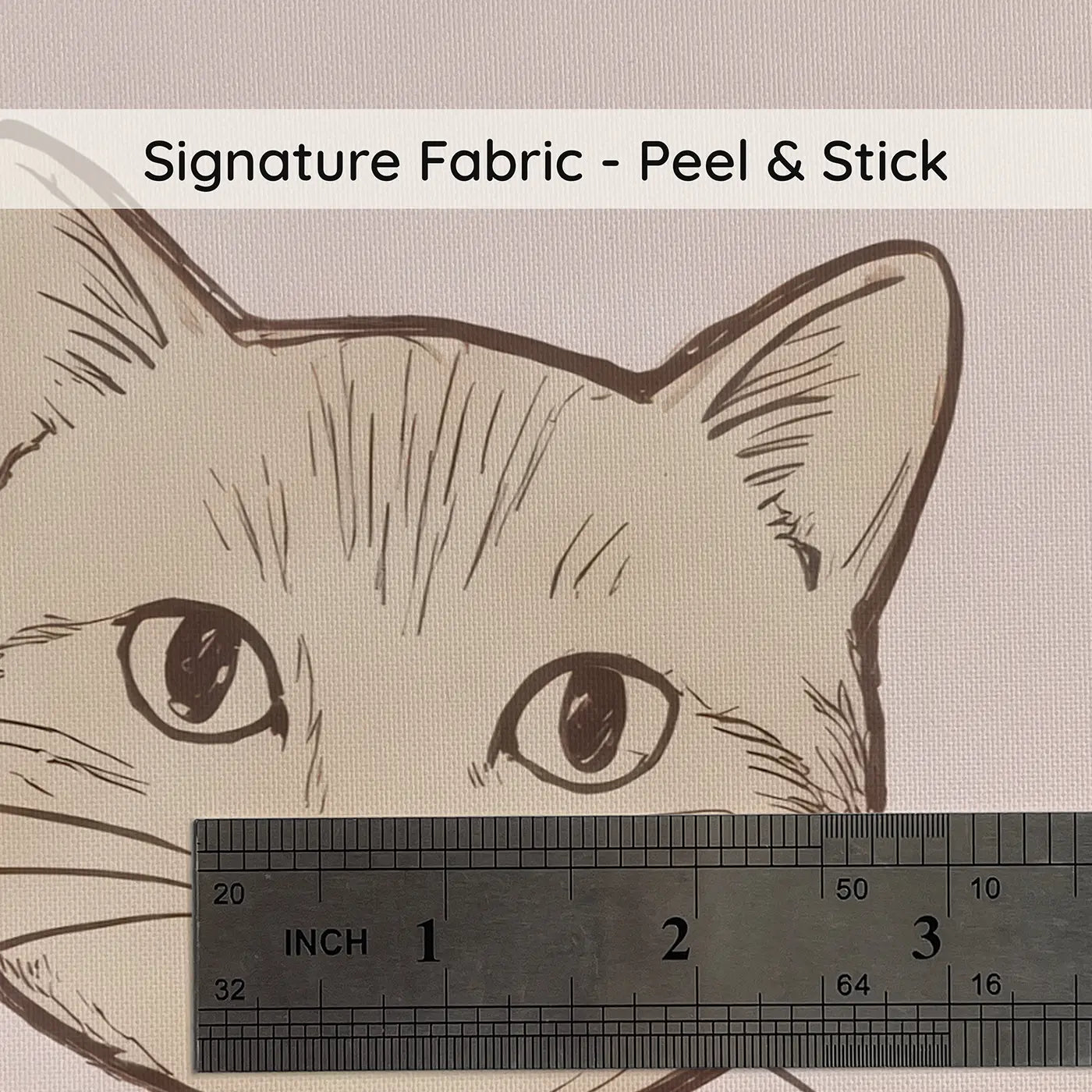 Cat Faces Hand-Drawn on peel and stick fabric - Whimsy Tots