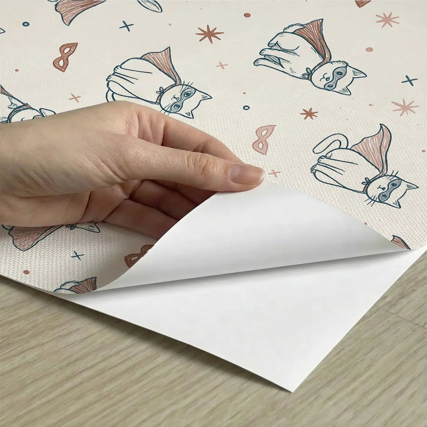 Pets Superhero Hand-Drawn peel and stick material close-up - Whimsy Tots
