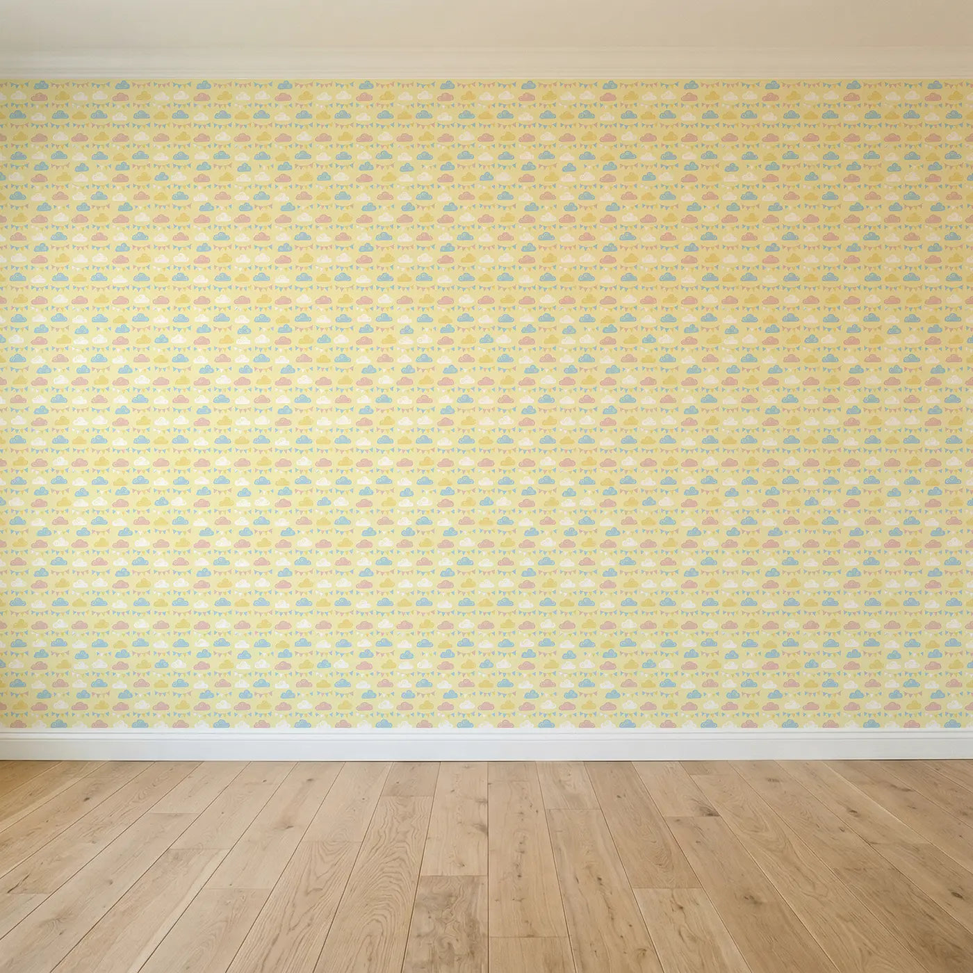 Dreamy Cloud Modern Illustration seamless wallpaper full pattern - Whimsy Tots