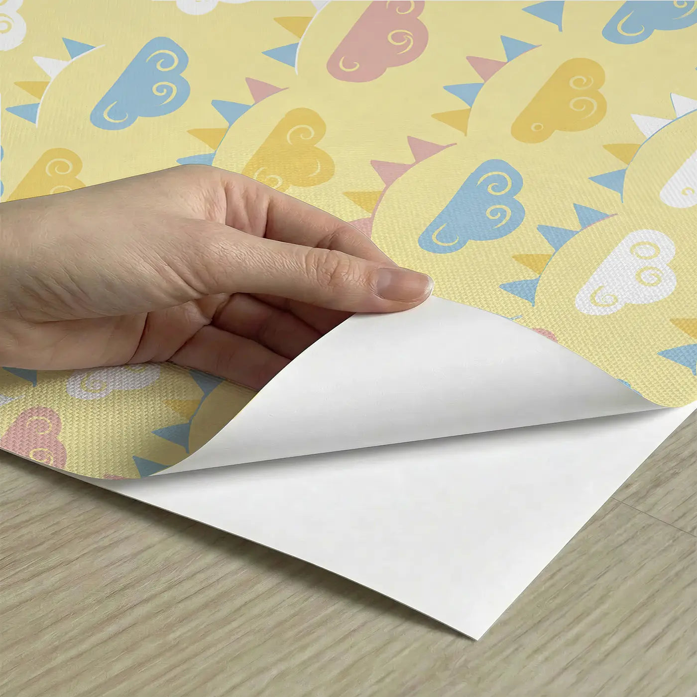 Dreamy Cloud Modern Illustration peel and stick material close-up - Whimsy Tots