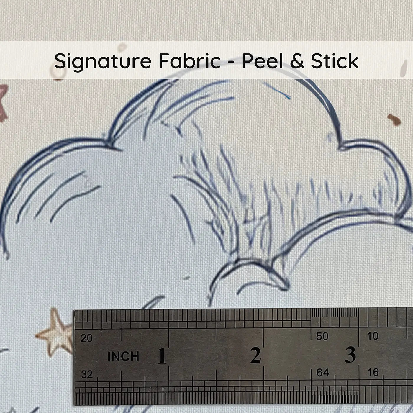 Cloud Clusters Hand-Drawn on peel and stick fabric - Whimsy Tots
