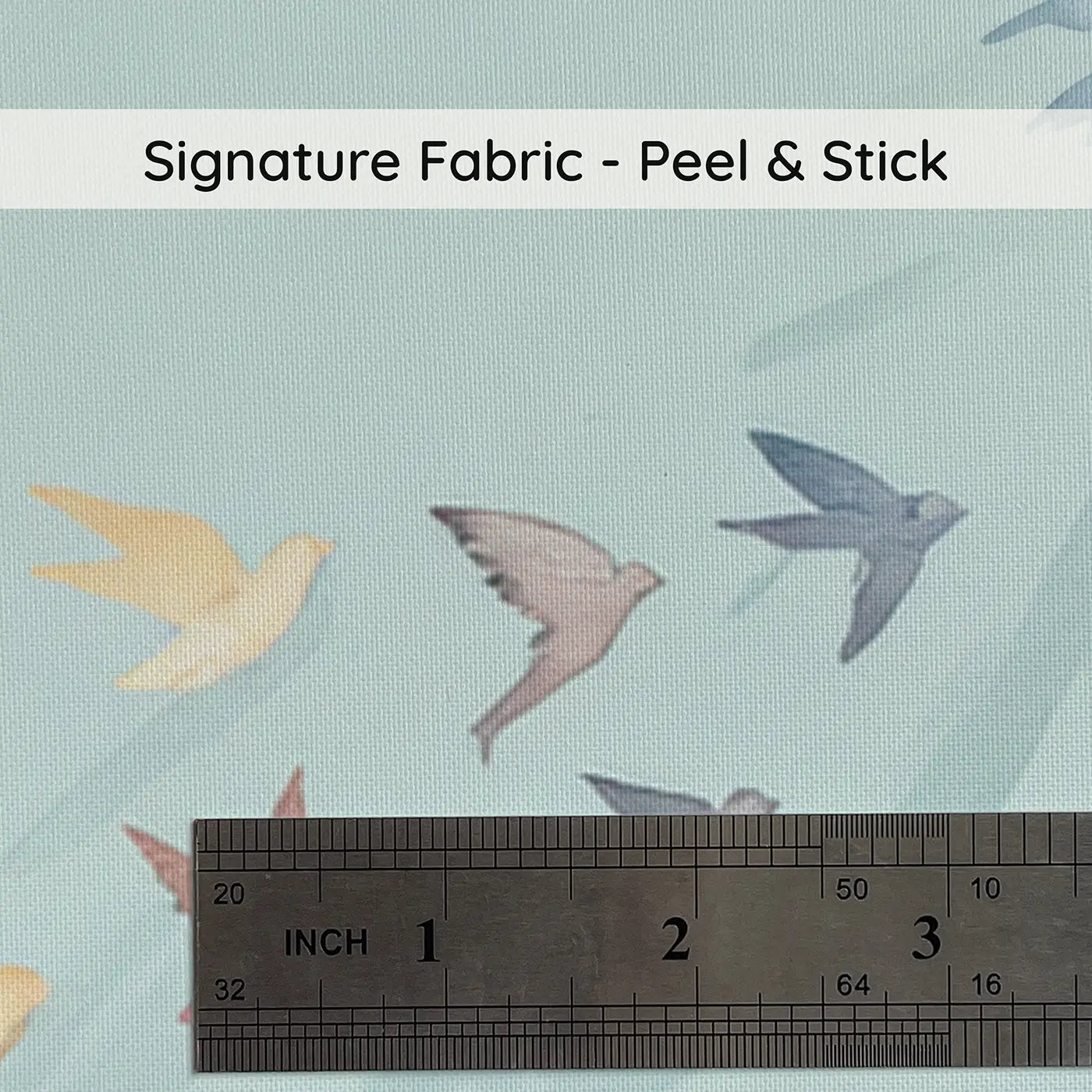 Tiny Birds Watercolor on peel and stick fabric - Whimsy Tots