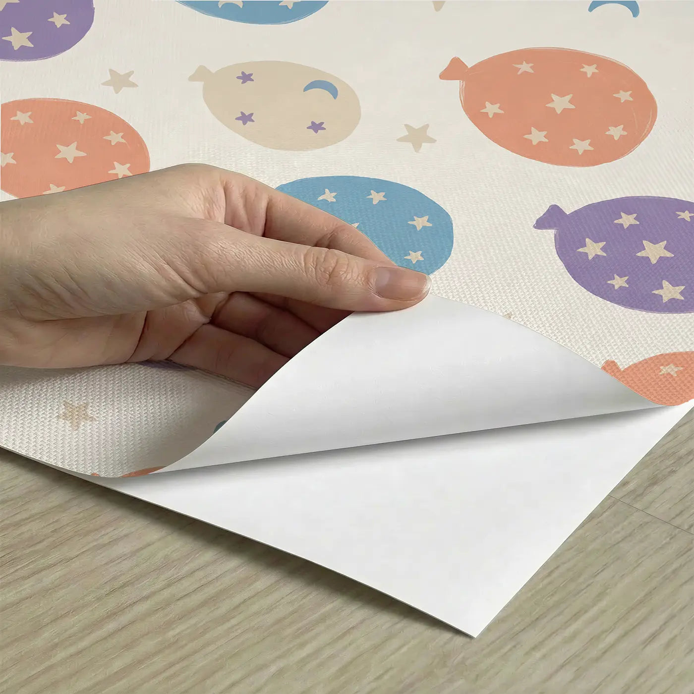 Whimsical Balloon Modern Illustration peel and stick material close-up - Whimsy Tots