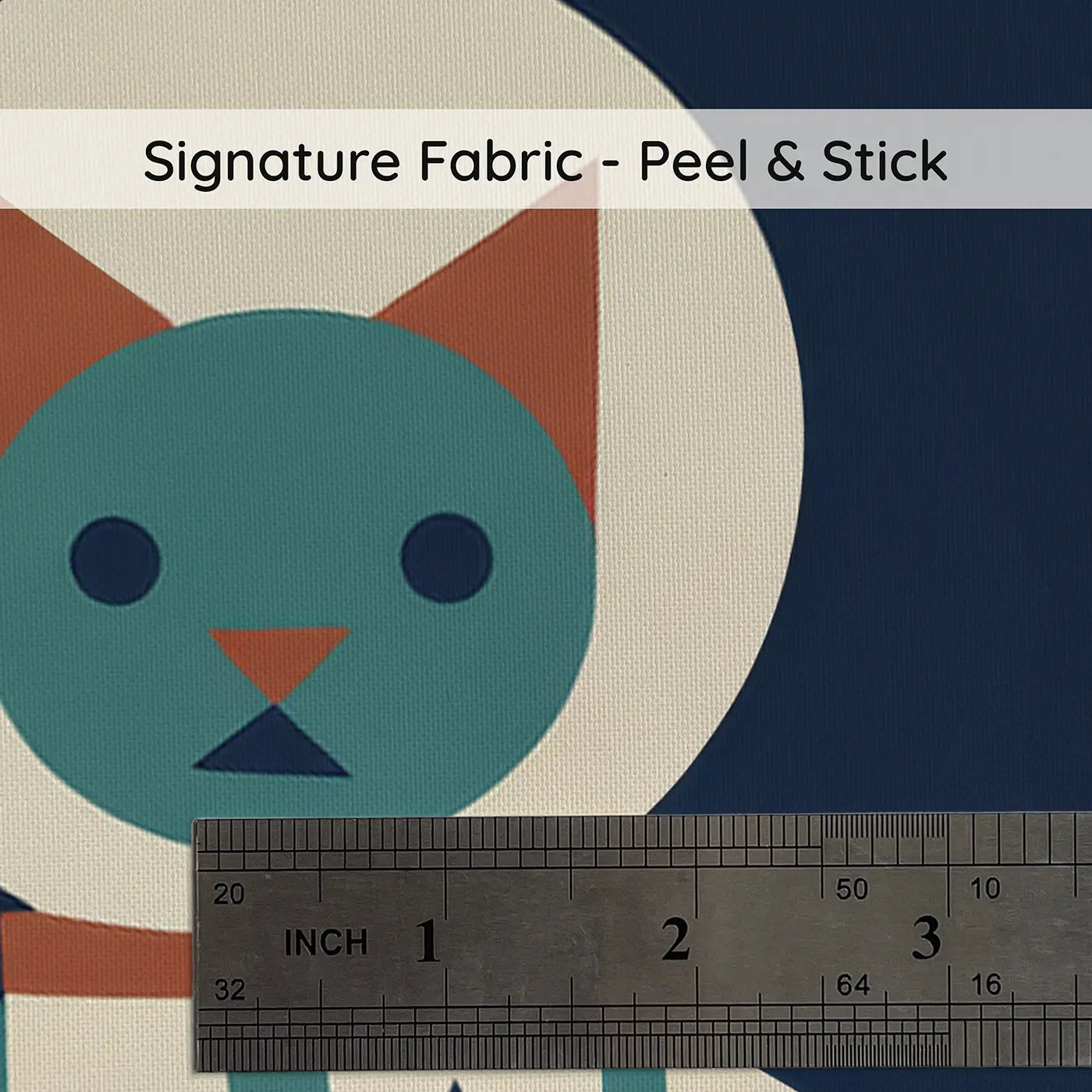 Astronaut Cat Spacesuit Geometric on peel and stick fabric - Whimsy Tots
