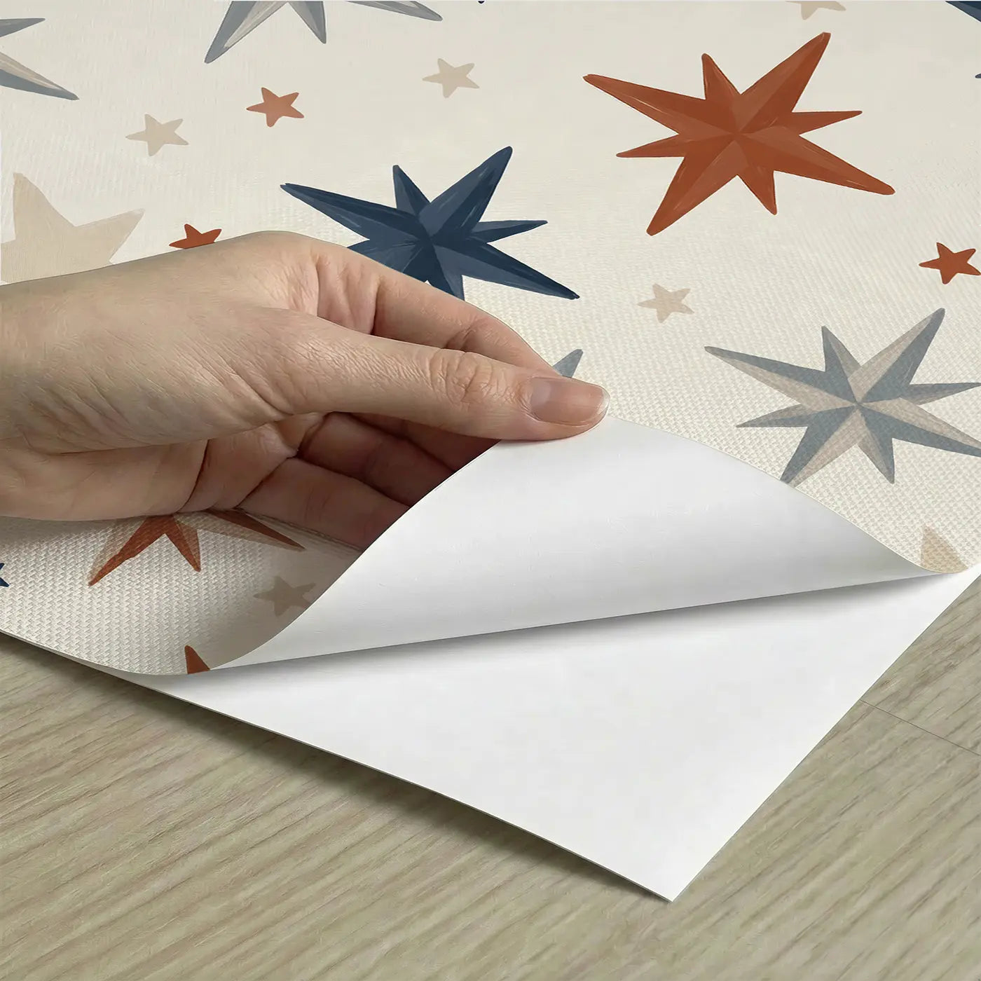 North Star Compass Modern Illustration peel and stick material close-up - Whimsy Tots