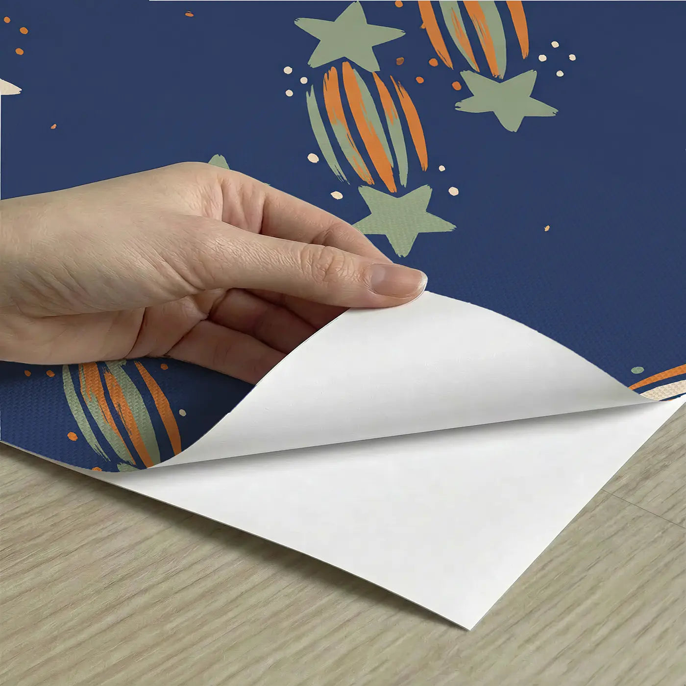 Shooting Stars Trailing Modern Illustration peel and stick material close-up - Whimsy Tots