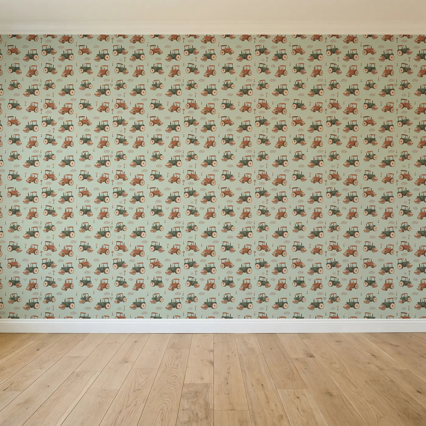 Old-Fashioned Steam Modern Illustration seamless wallpaper full pattern - Whimsy Tots
