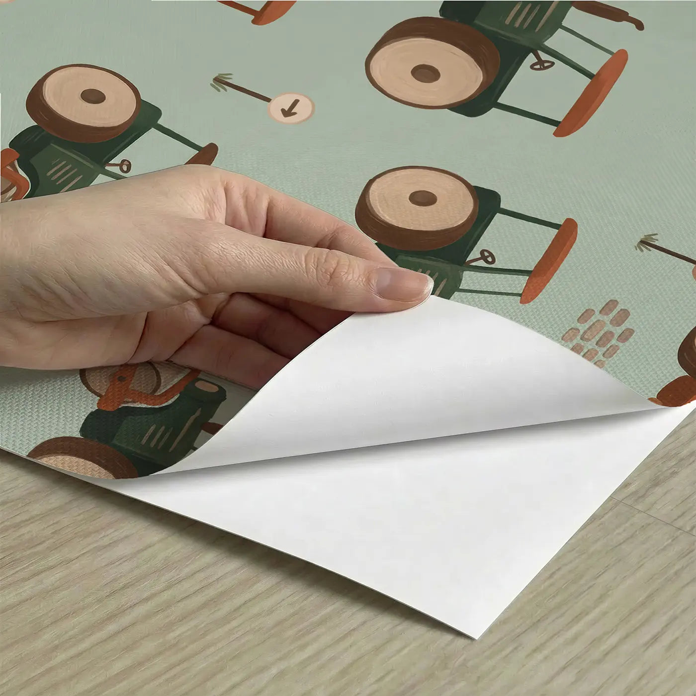 Old-Fashioned Steam Modern Illustration peel and stick material close-up - Whimsy Tots