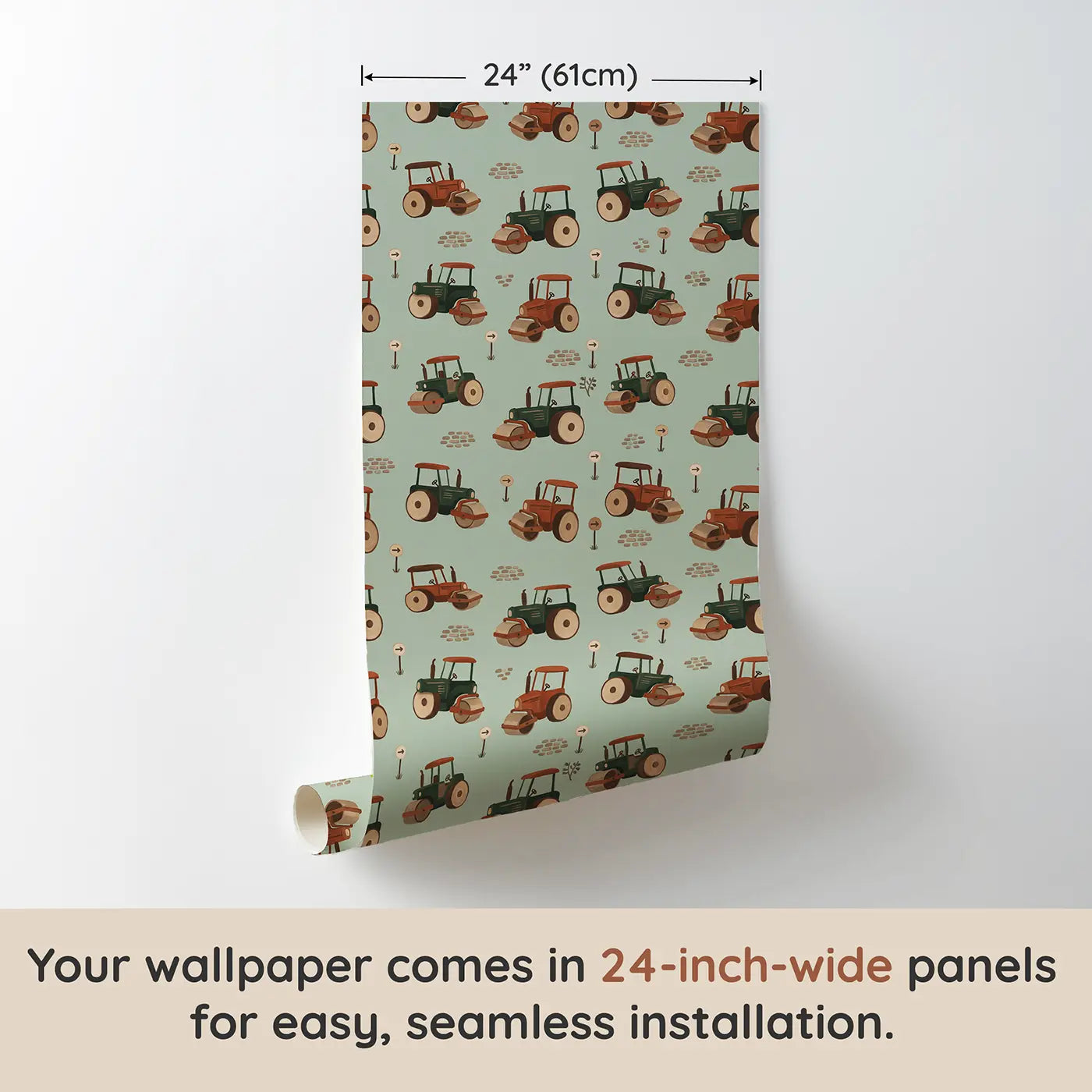 Old-Fashioned Steam Modern Illustration wallpaper panel dimensions - Whimsy Tots