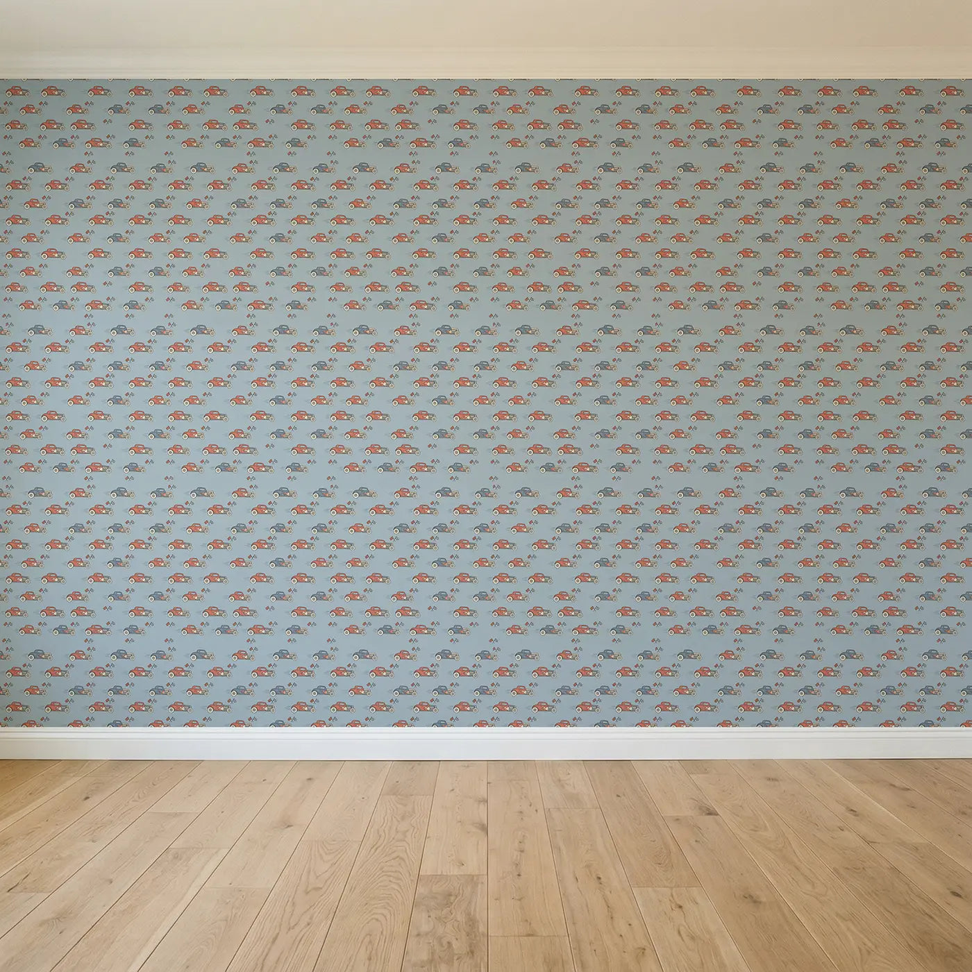 Hot Rod Hand-Drawn seamless wallpaper full pattern - Whimsy Tots