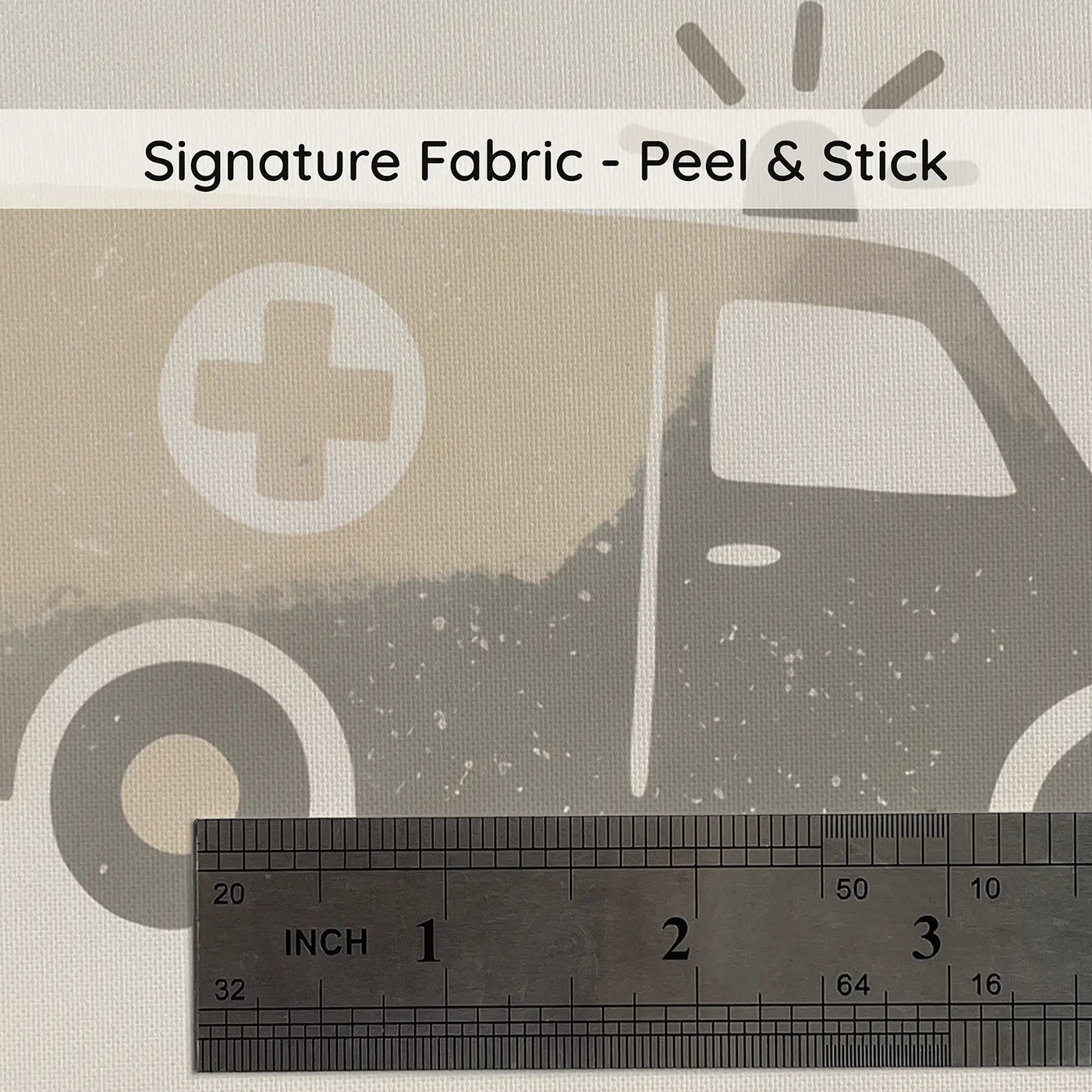 Old-Fashioned Emergency Block Print on peel and stick fabric - Whimsy Tots