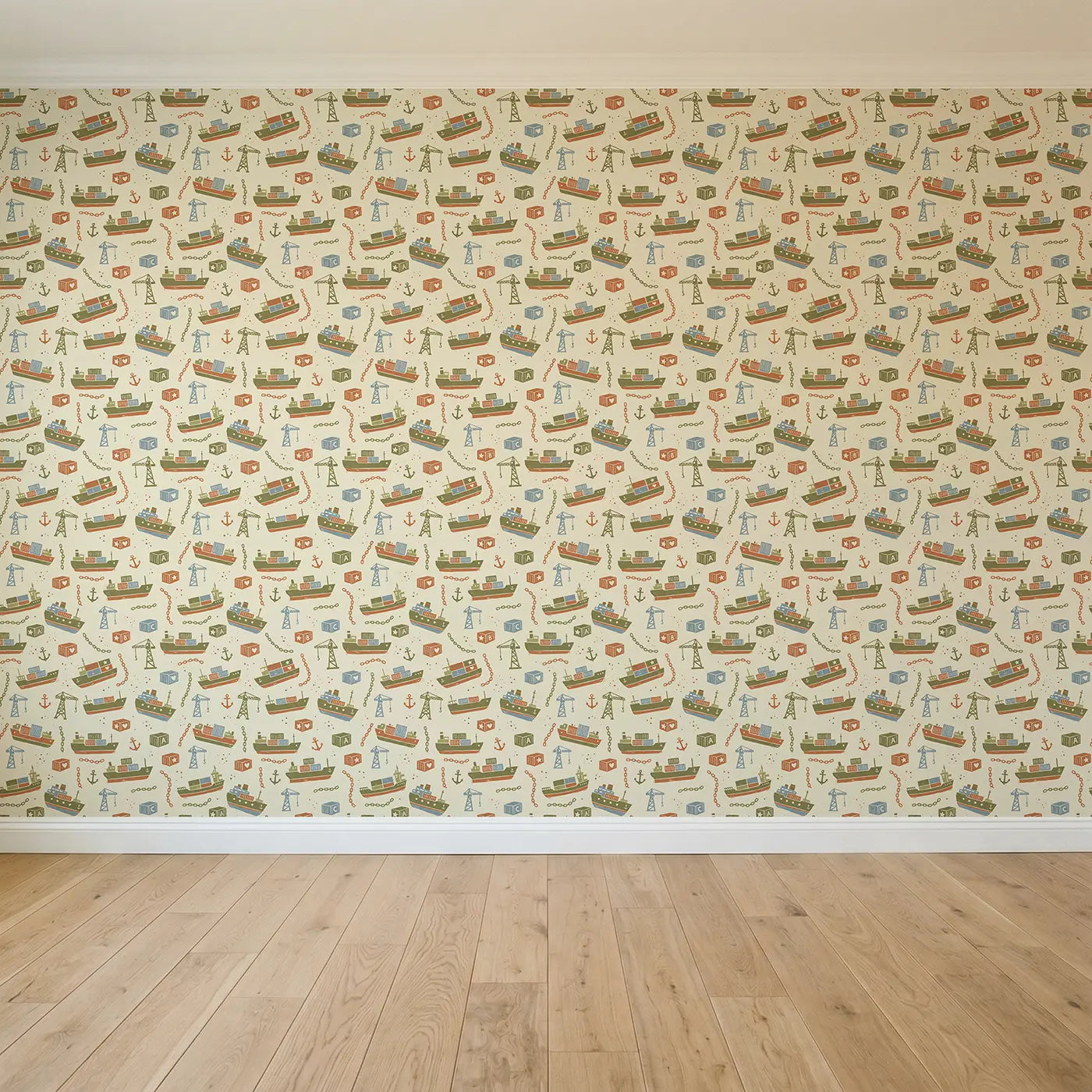 Vintage Cargo Block Print seamless wallpaper full pattern - Whimsy Tots