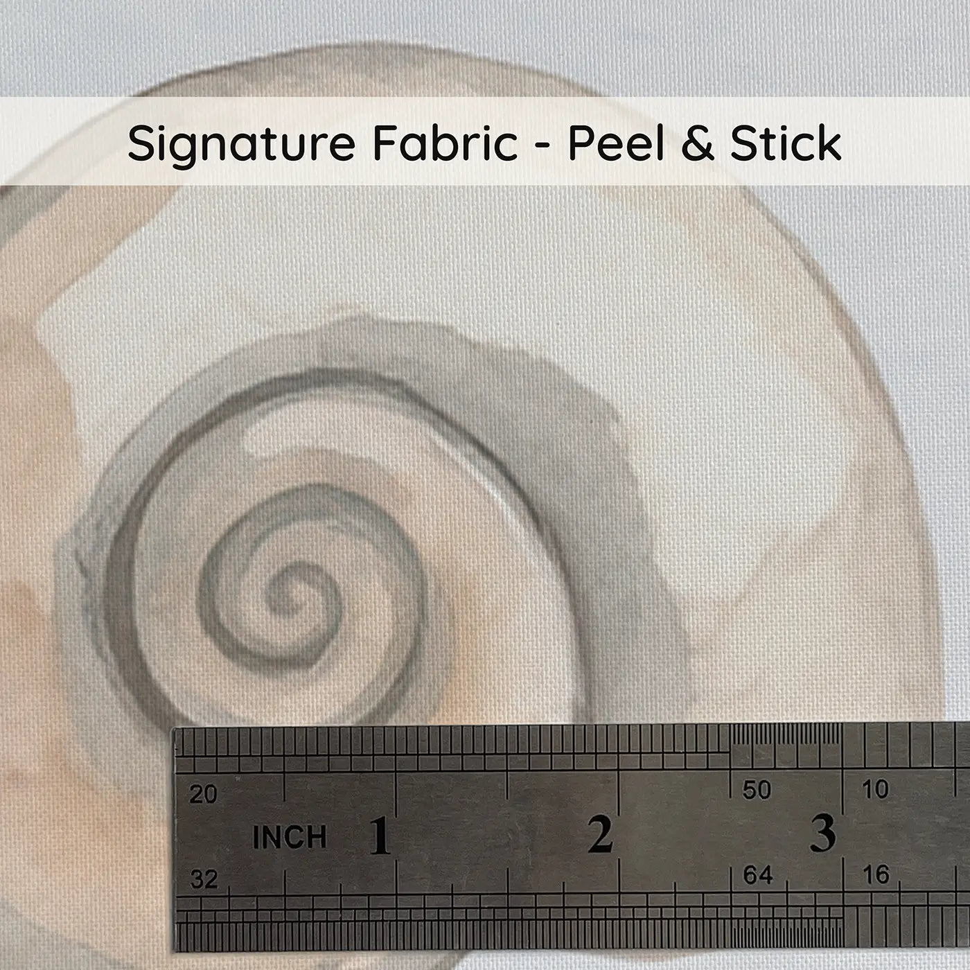 Spiral Shells Watercolor on peel and stick fabric - Whimsy Tots