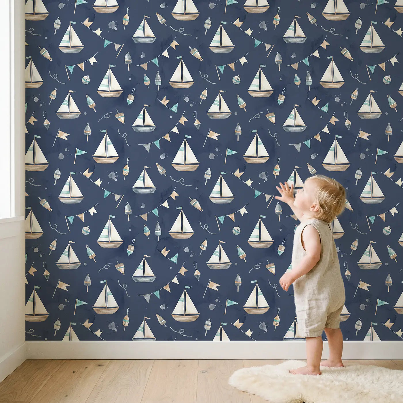 Vintage Wooden Watercolor wallpaper in styled kids room - Whimsy Tots