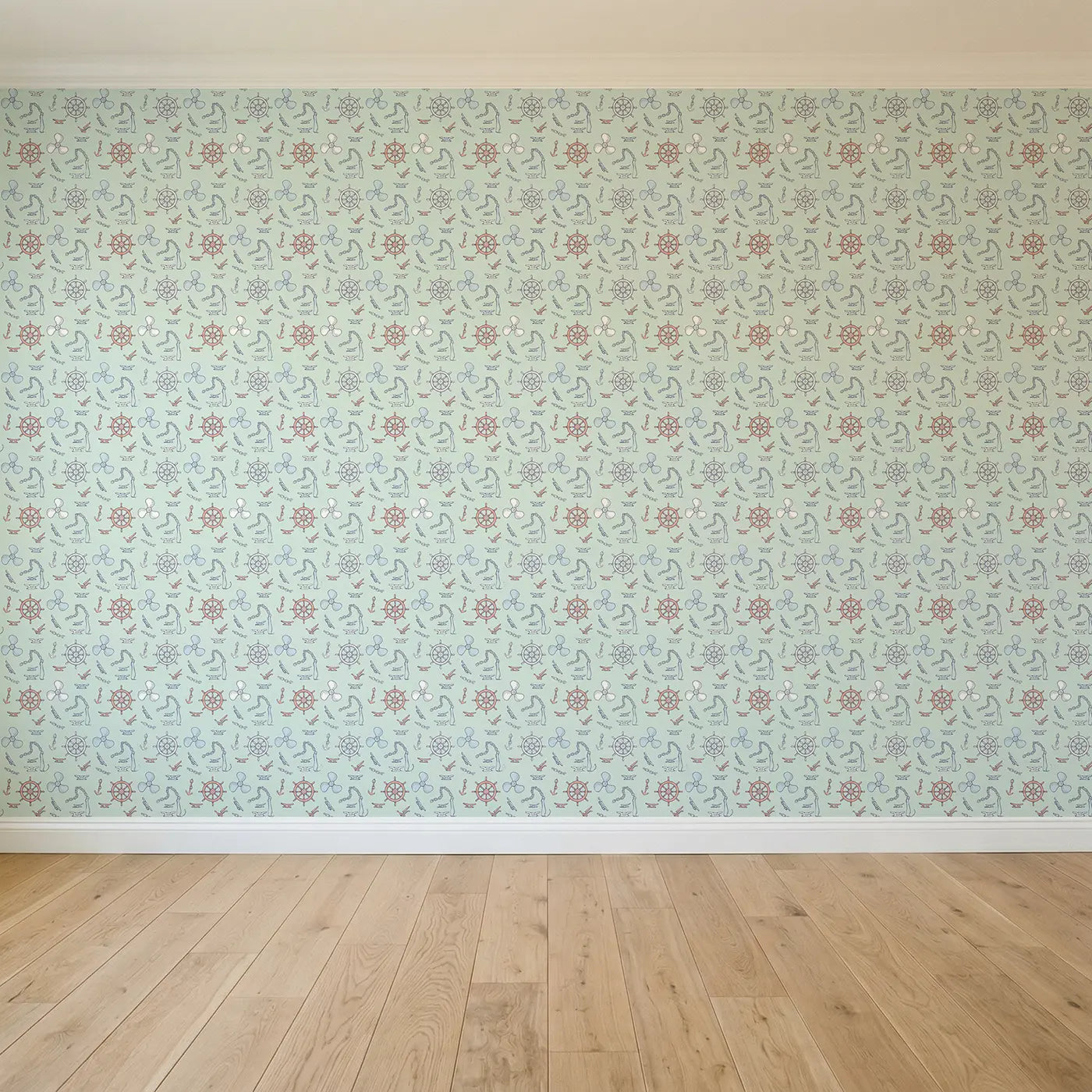 Vintage Boat Hand-Drawn seamless wallpaper full pattern - Whimsy Tots