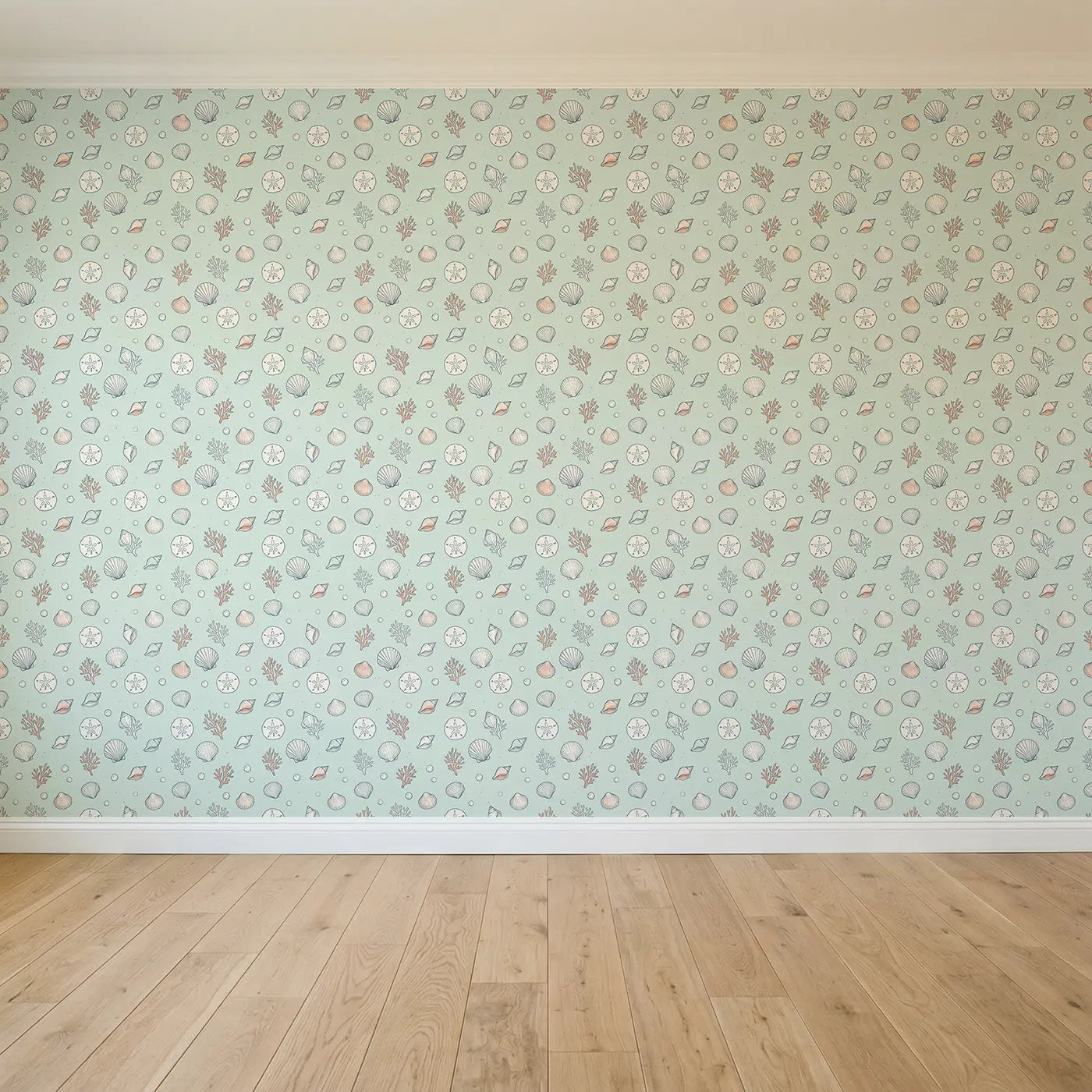 Assorted Seashells Hand-Drawn seamless wallpaper full pattern - Whimsy Tots