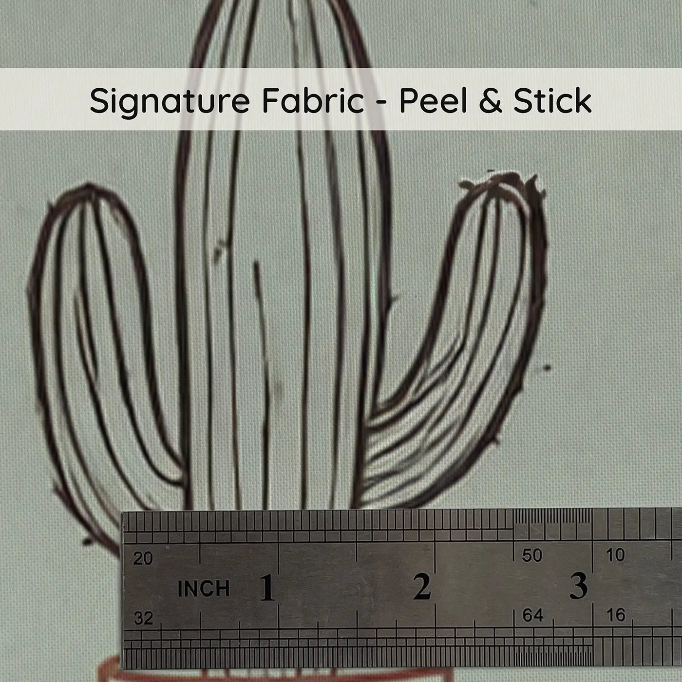 Cactus Garden Hand-Drawn on peel and stick fabric - Whimsy Tots