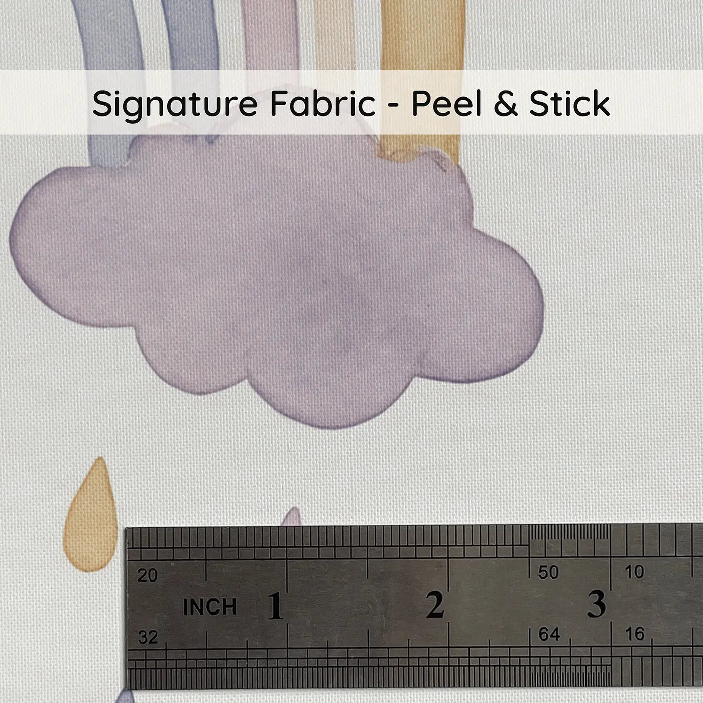 Rainbow Arcs Pastel Watercolor on peel and stick fabric - Whimsy Tots