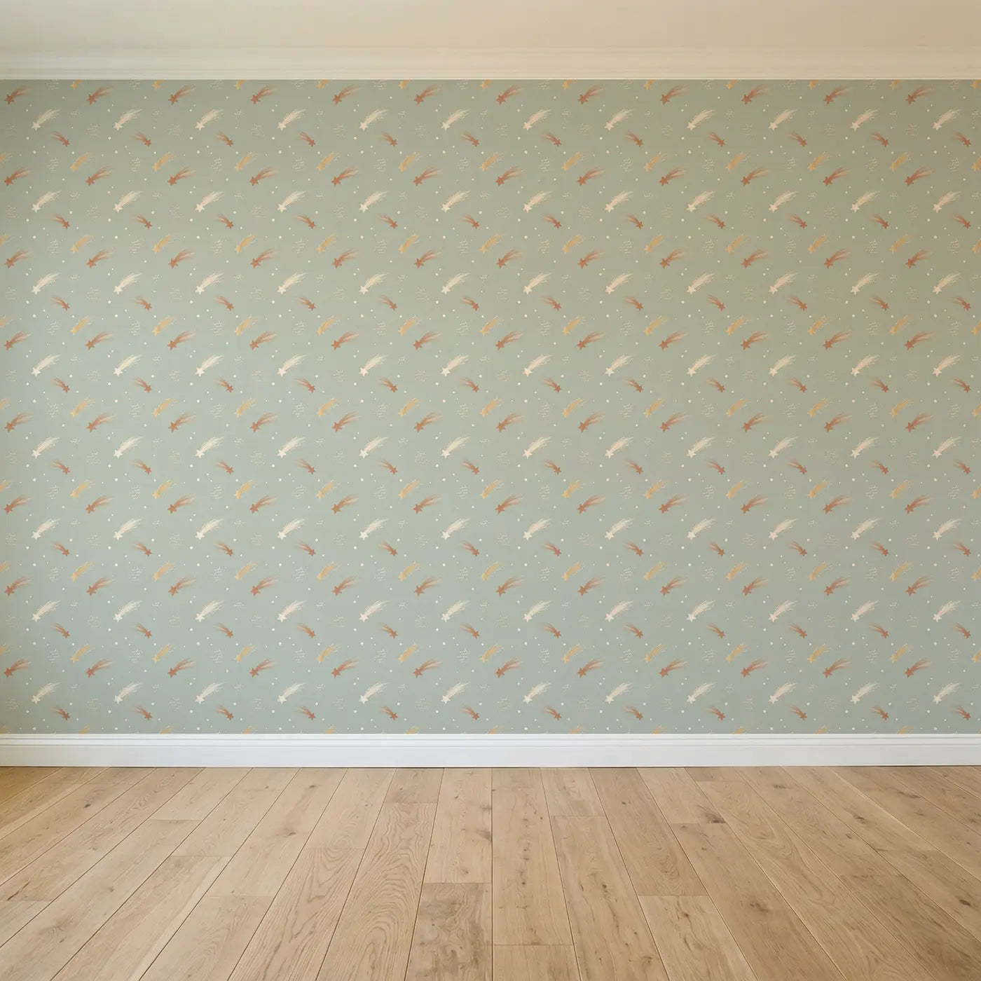 Shooting Stars Trailing Soft Pastel II seamless wallpaper full pattern - Whimsy Tots