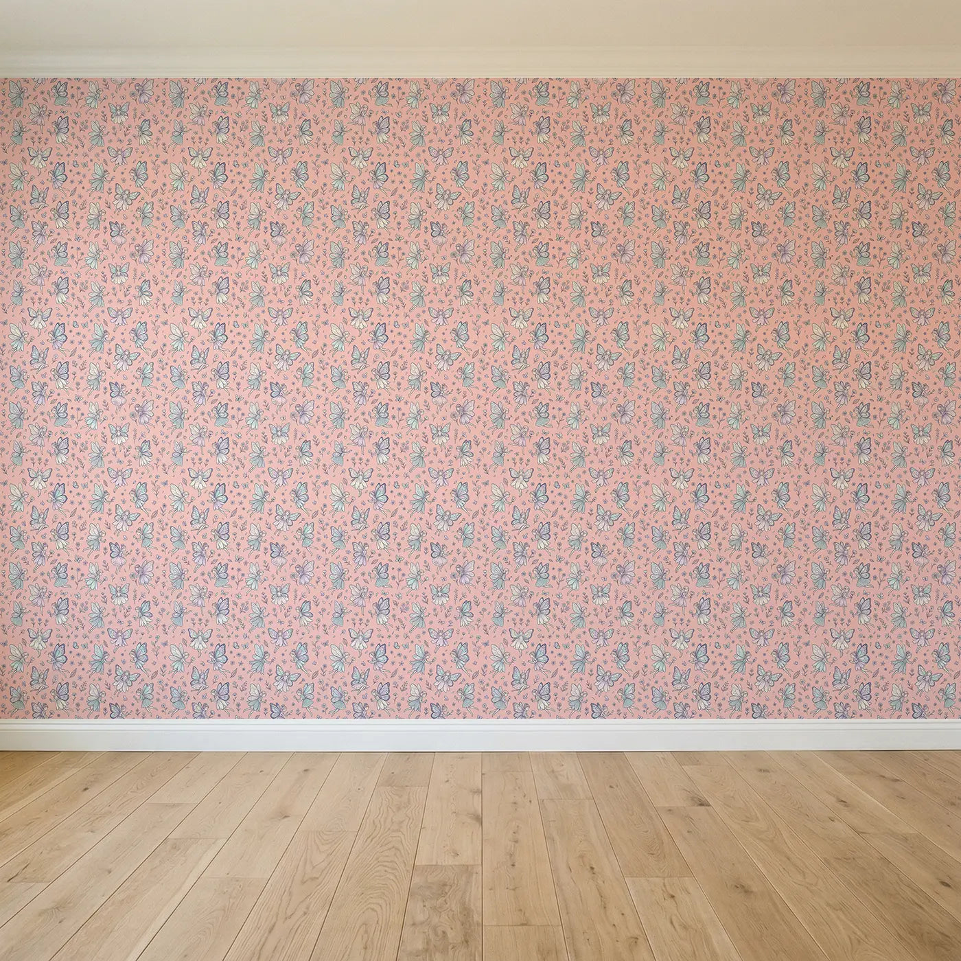 Flower Fairies Hand-Drawn seamless wallpaper full pattern - Whimsy Tots