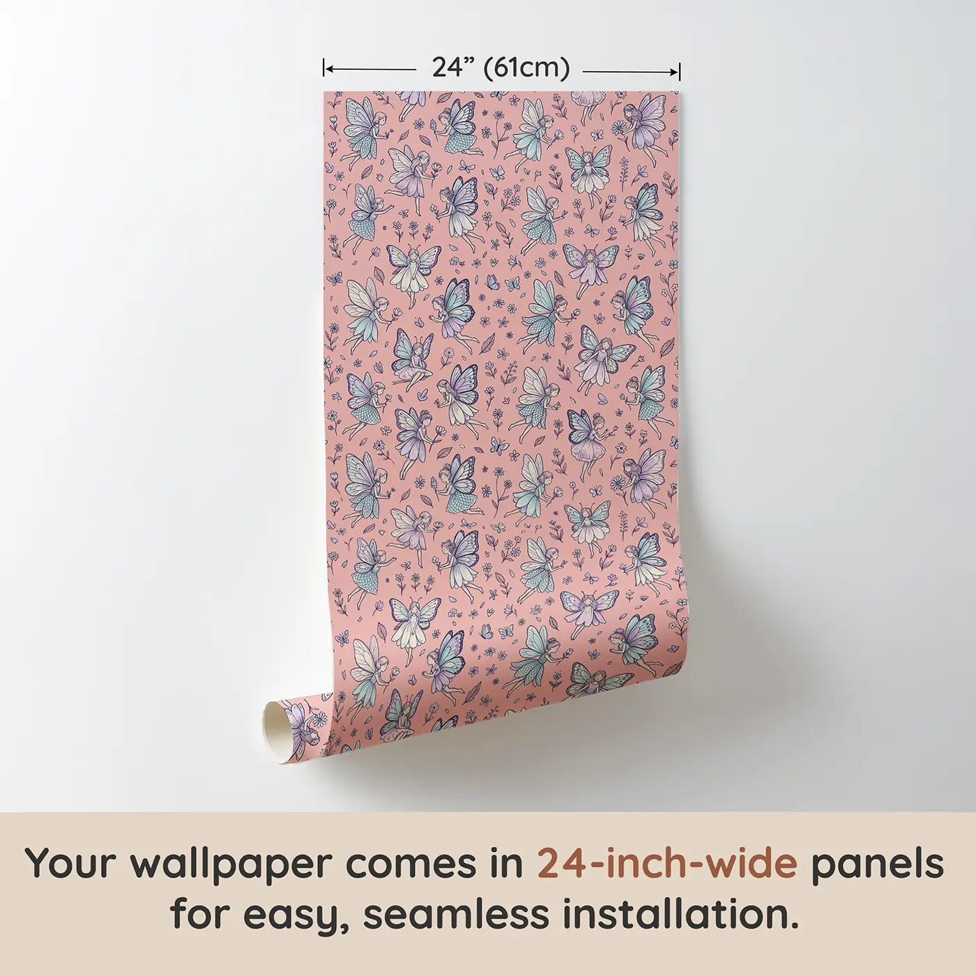 Flower Fairies Hand-Drawn wallpaper panel dimensions - Whimsy Tots