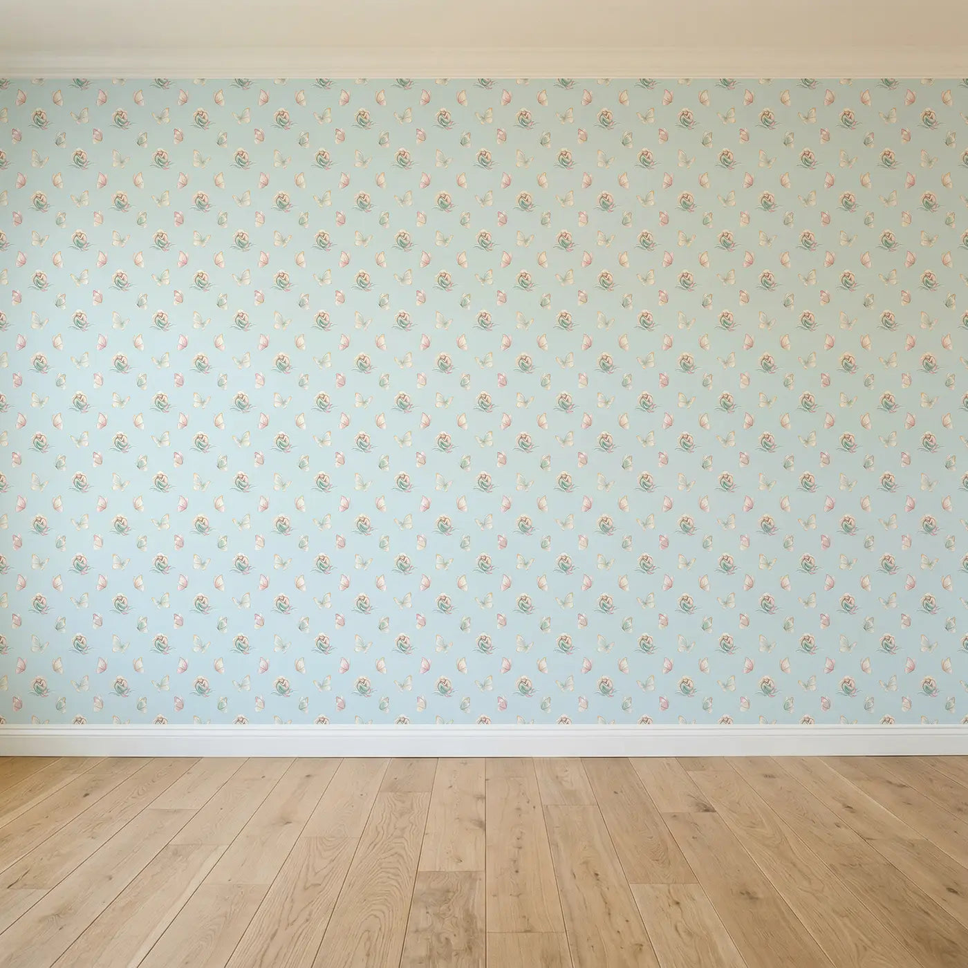 Sleeping Mermaids Curled Watercolor seamless wallpaper full pattern - Whimsy Tots