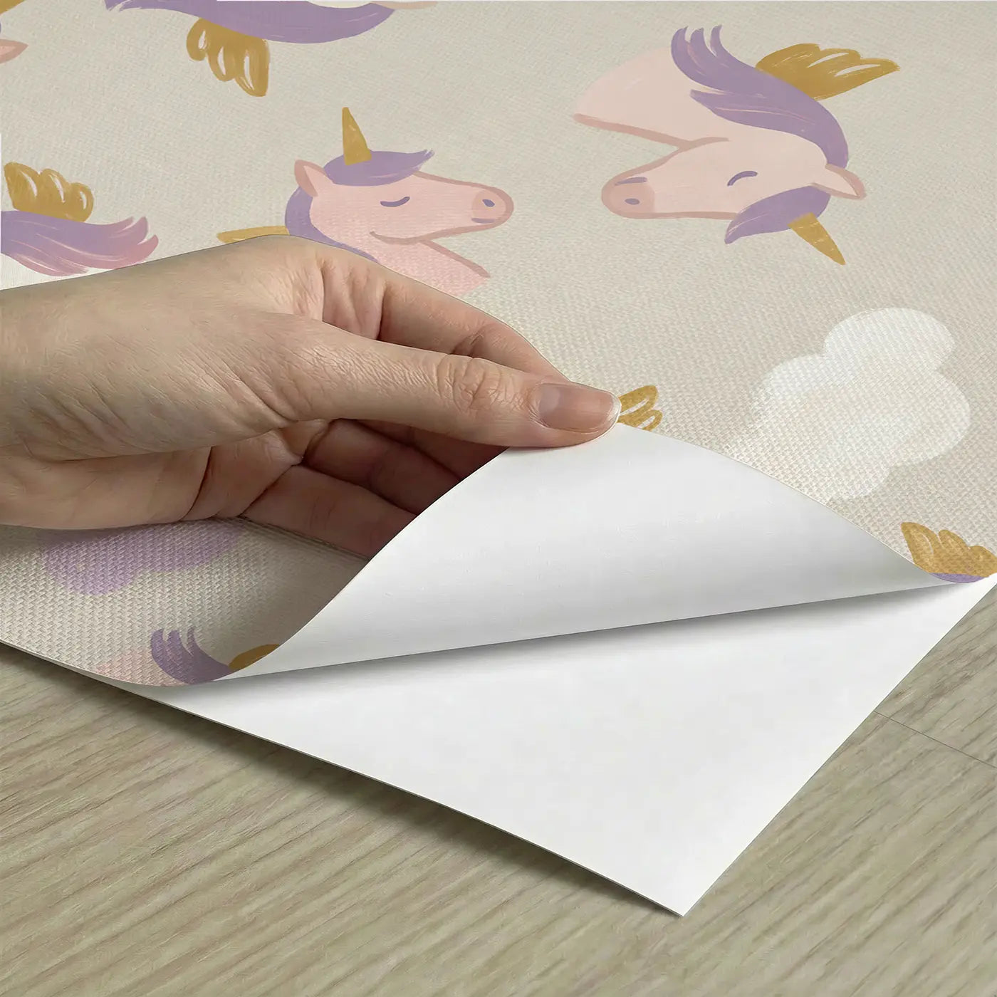 Pegasus Head Profiles Modern Illustration peel and stick material close-up - Whimsy Tots