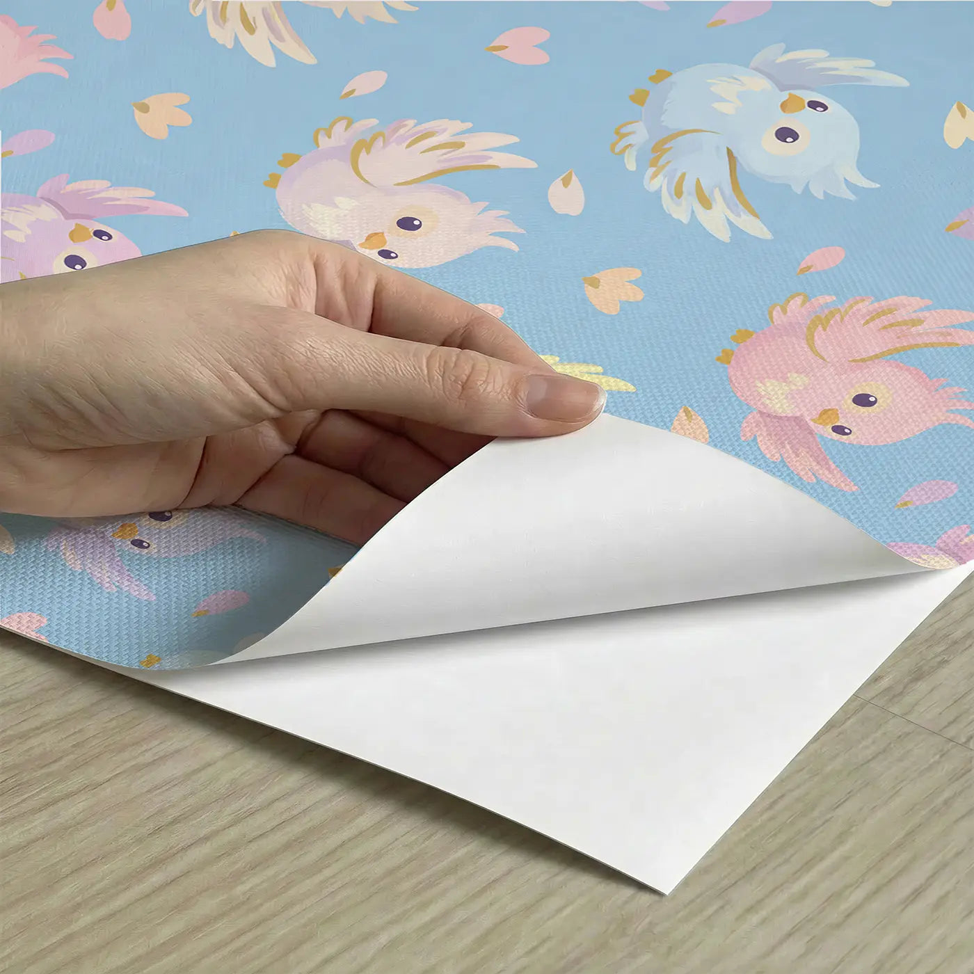 Baby Phoenix Modern Illustration peel and stick material close-up - Whimsy Tots