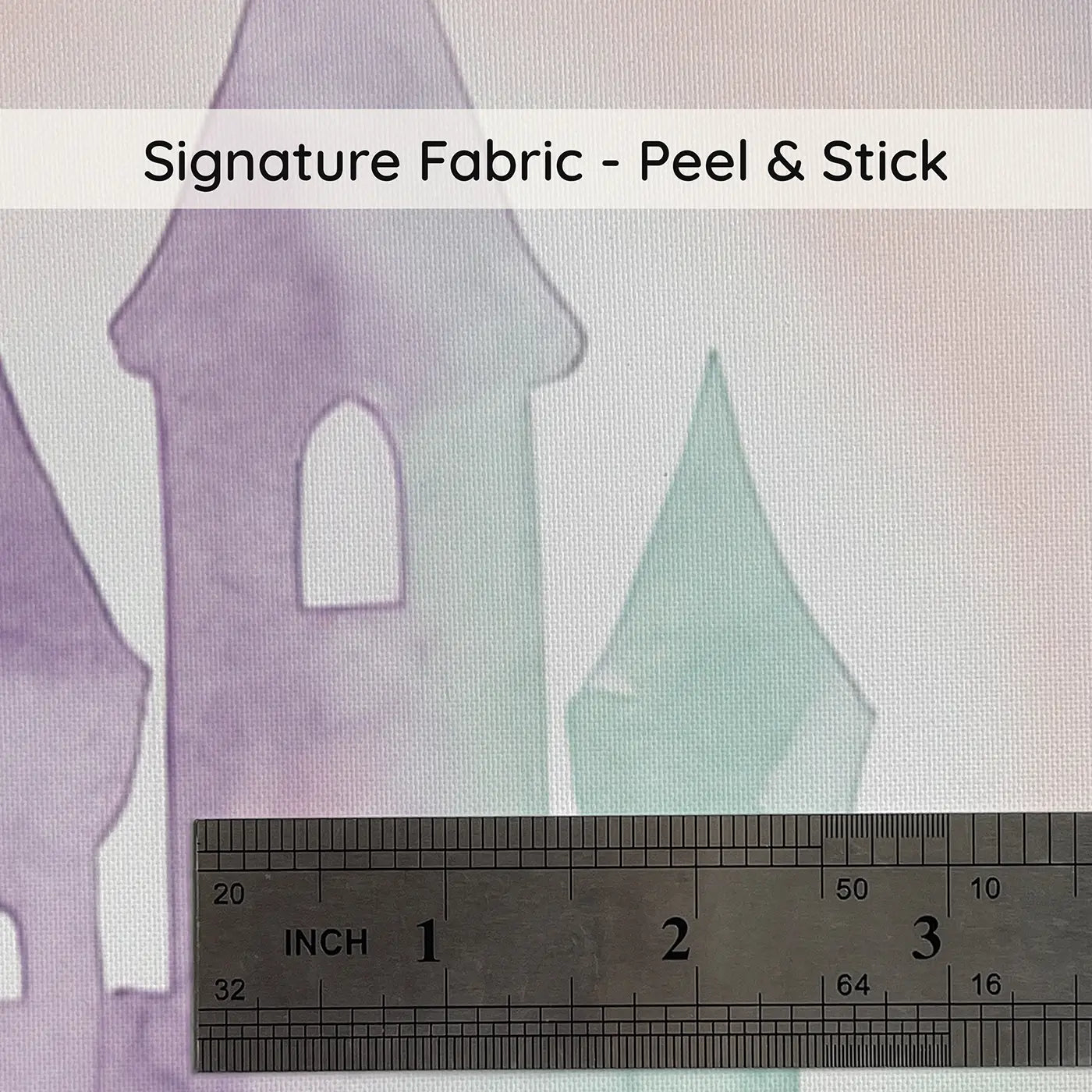 Fairy Tale Castle Watercolor on peel and stick fabric - Whimsy Tots
