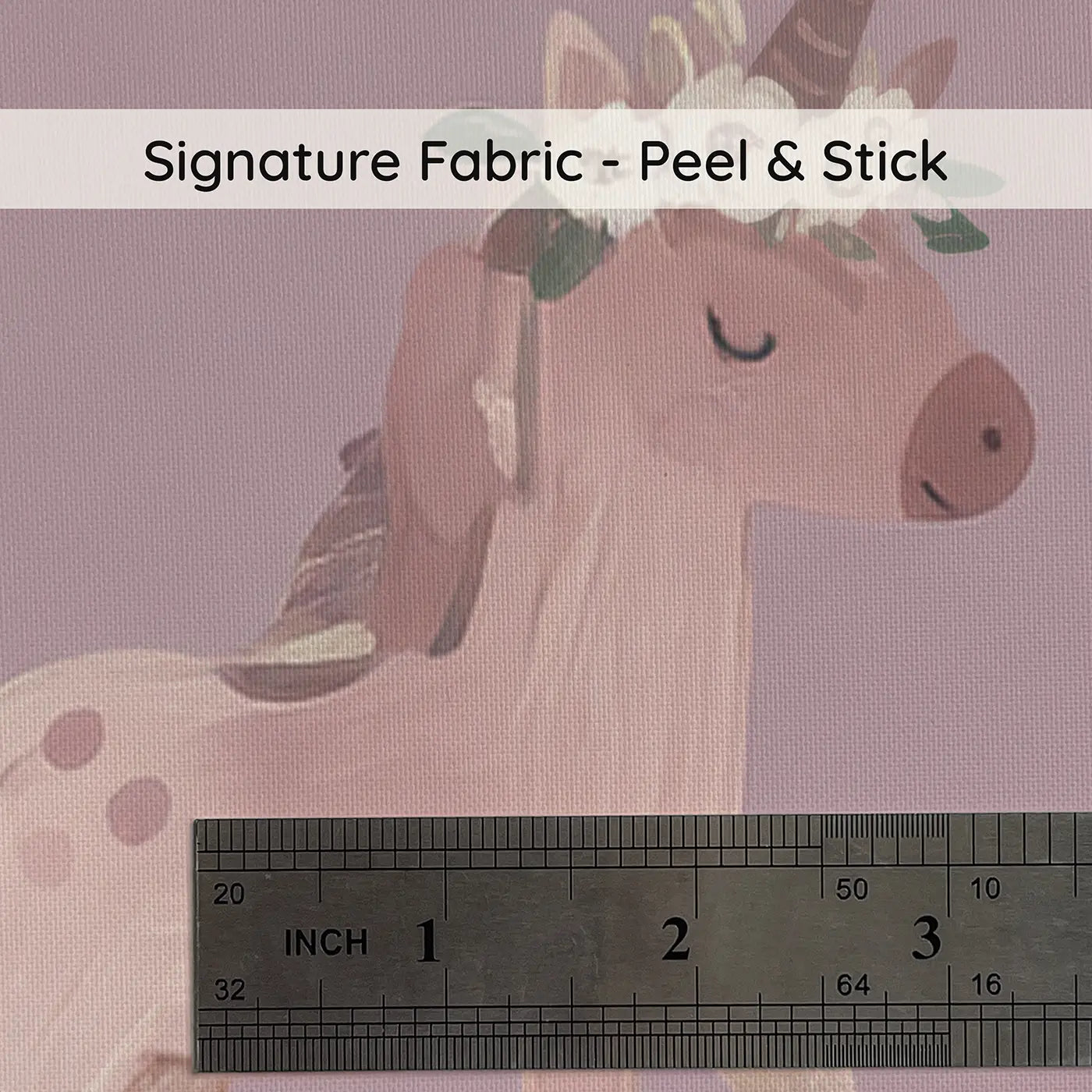 Unicorn Flower Crown Modern Illustration on peel and stick fabric - Whimsy Tots