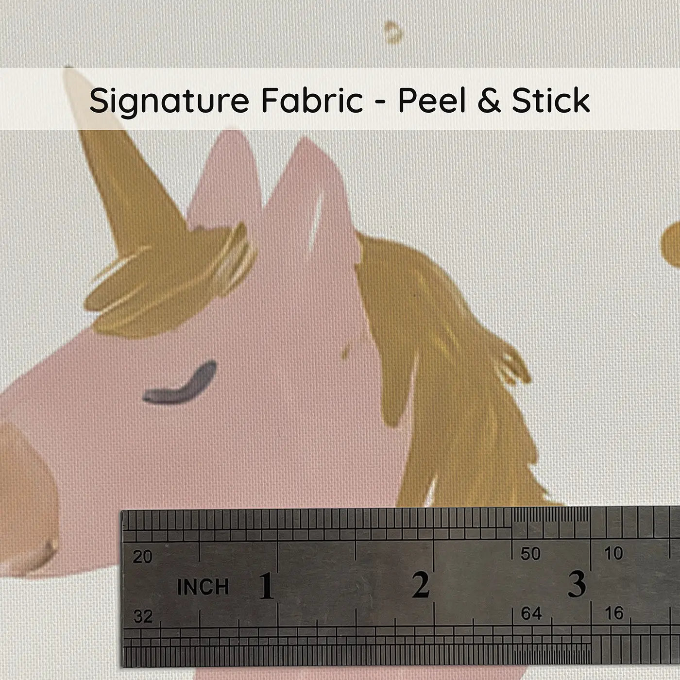 Tiny Unicorn Heads Modern Illustration on peel and stick fabric - Whimsy Tots