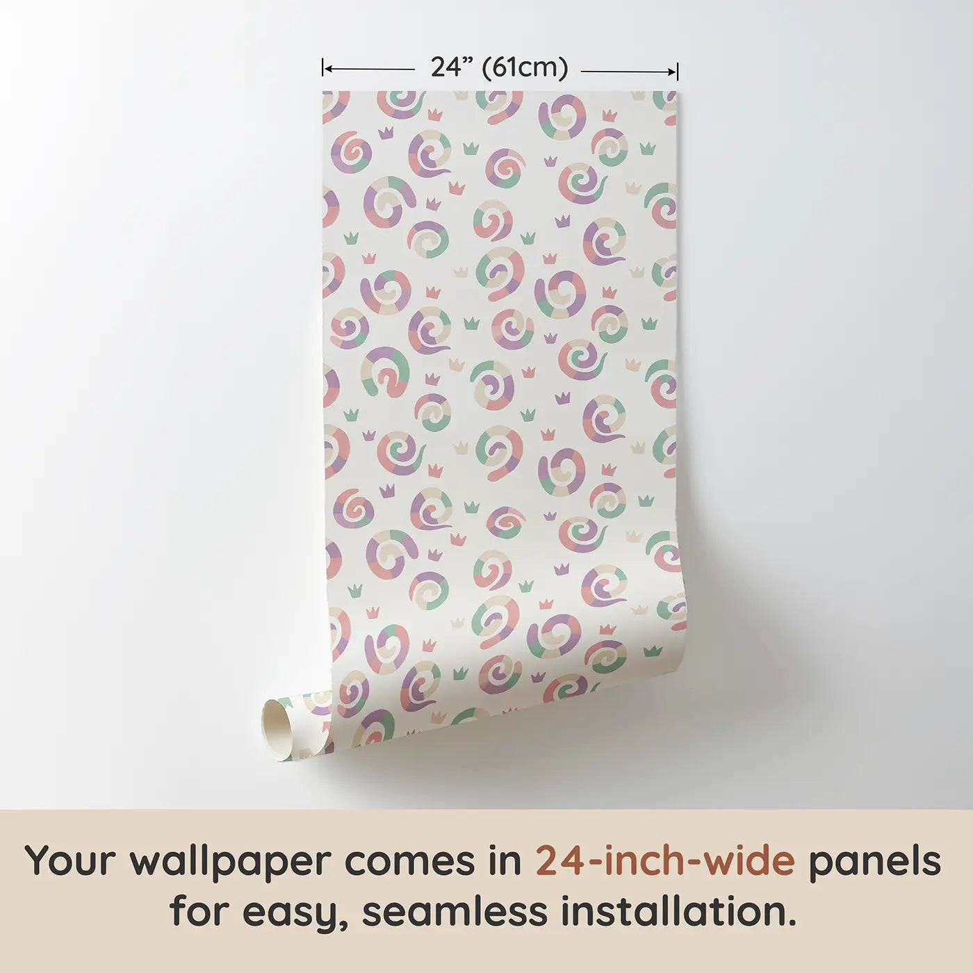 Rainbow Serpent Modern Illustration wallpaper panel dimensions - Whimsy Tots
