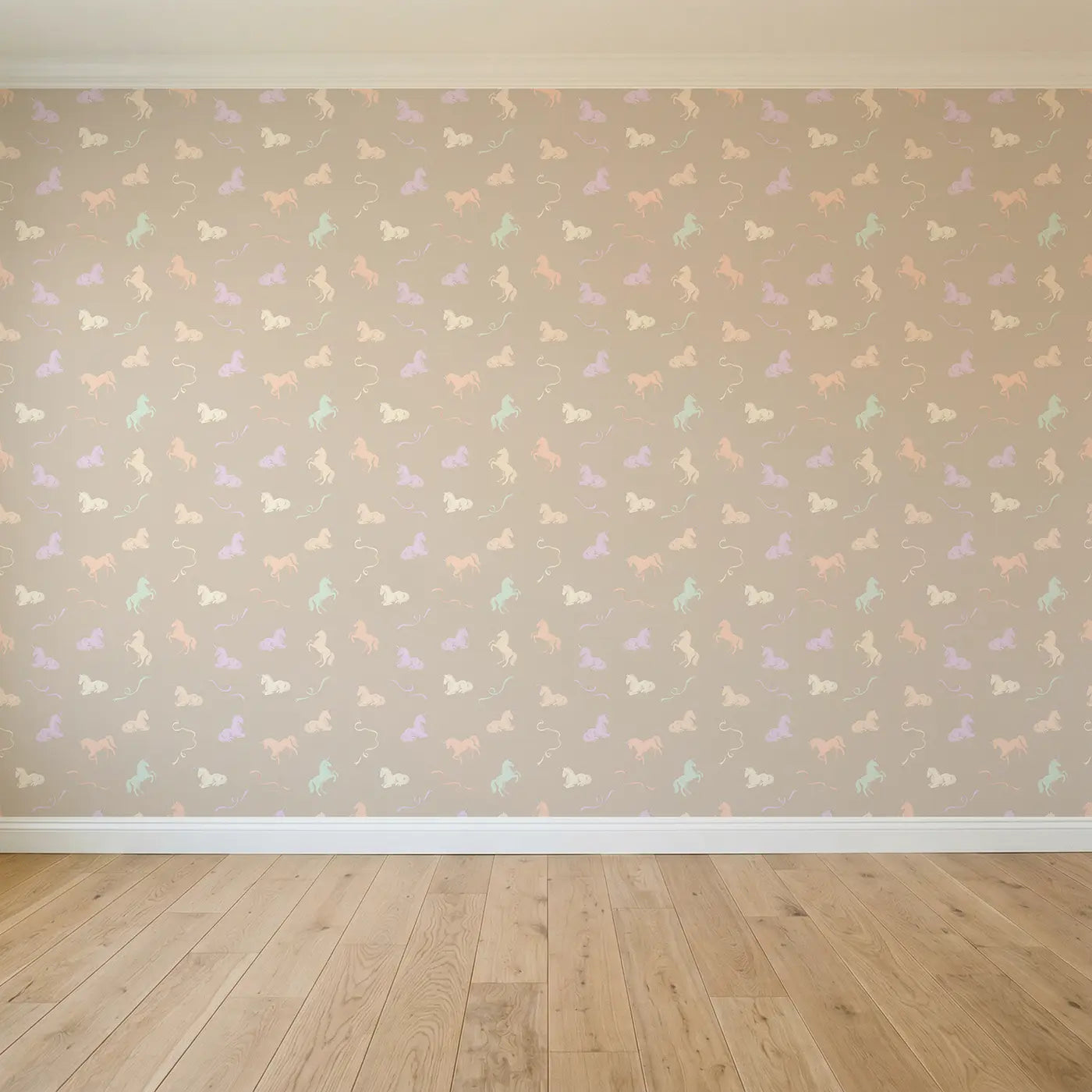 Unicorn Silhouettes Soft Pastel seamless wallpaper full pattern - Whimsy Tots