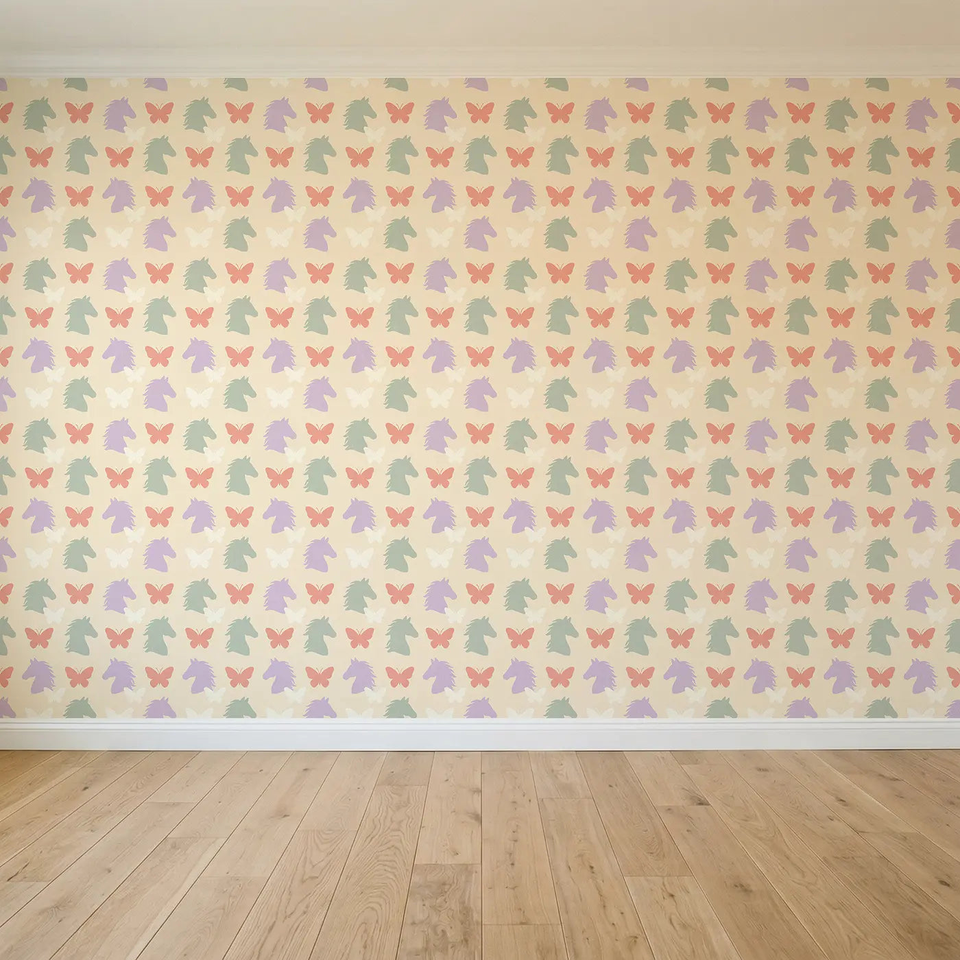 Pegasus Head Profiles Modern Illustration II seamless wallpaper full pattern - Whimsy Tots