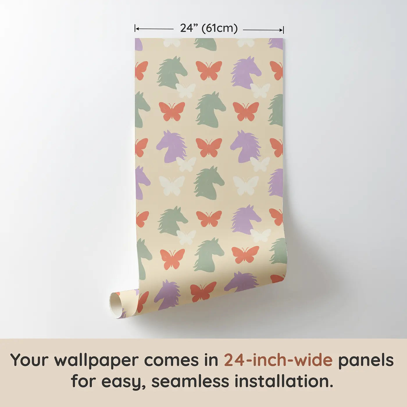 Pegasus Head Profiles Modern Illustration II wallpaper panel dimensions - Whimsy Tots