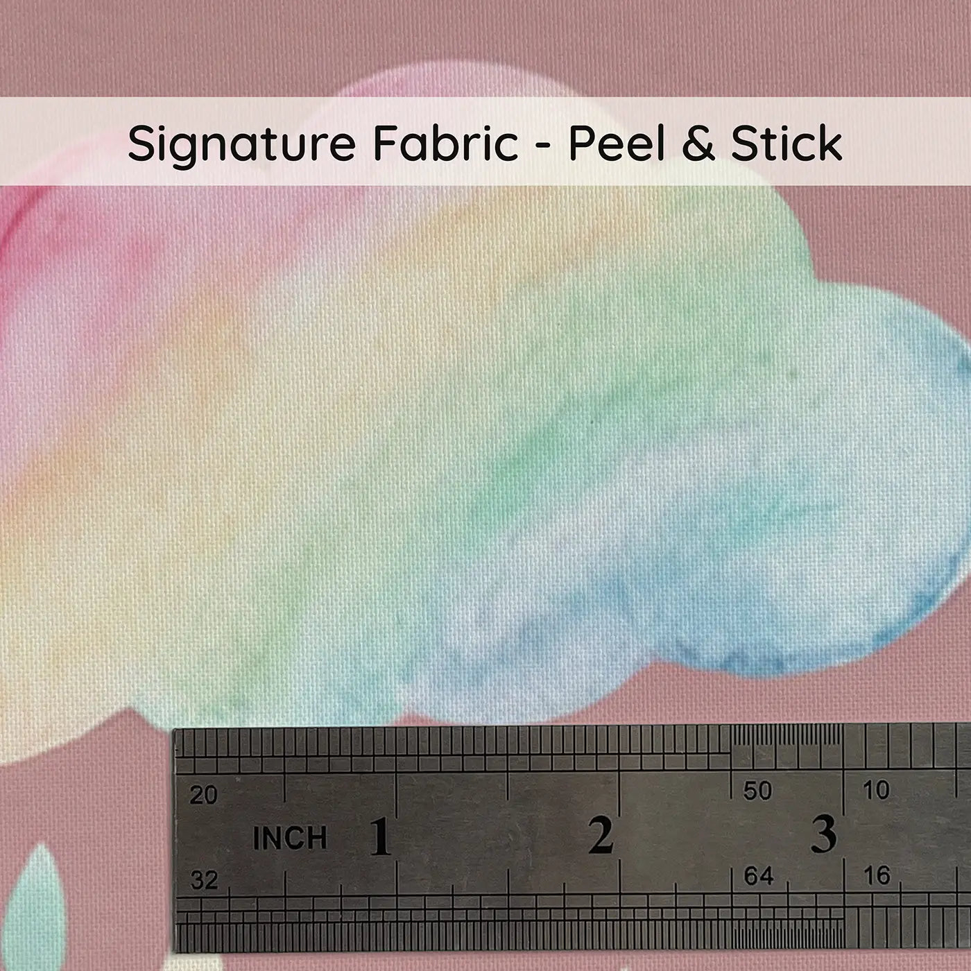 Rainbow Clouds Raining Watercolor on peel and stick fabric - Whimsy Tots