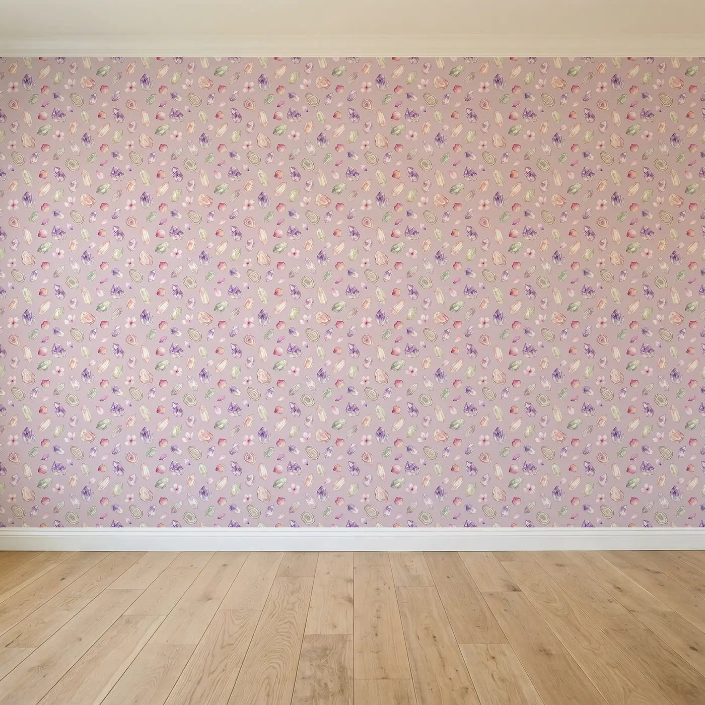 Magic Crystals Watercolor seamless wallpaper full pattern - Whimsy Tots
