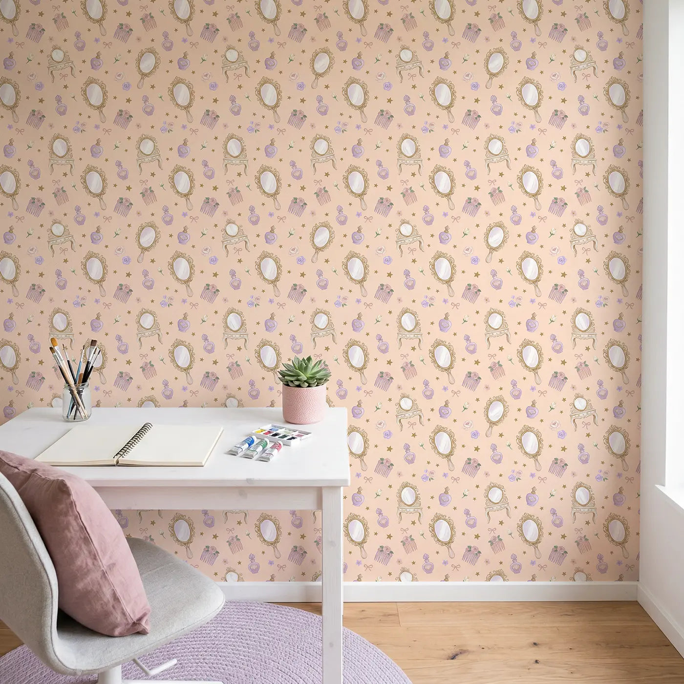 Fairy Tale Modern Illustration wallpaper in Scandinavian nursery - Whimsy Tots