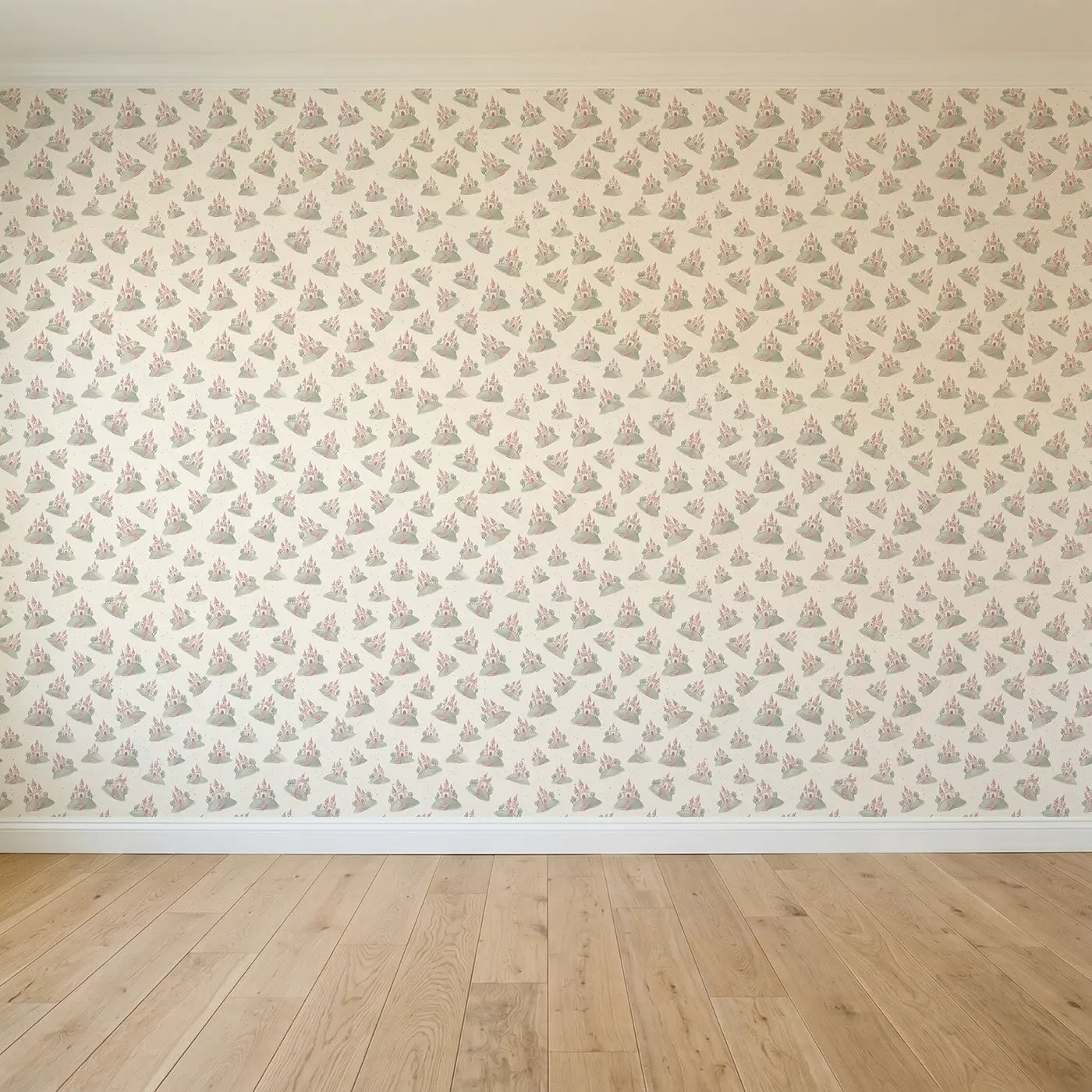 Whimsical Castles Soft Pastel seamless wallpaper full pattern - Whimsy Tots