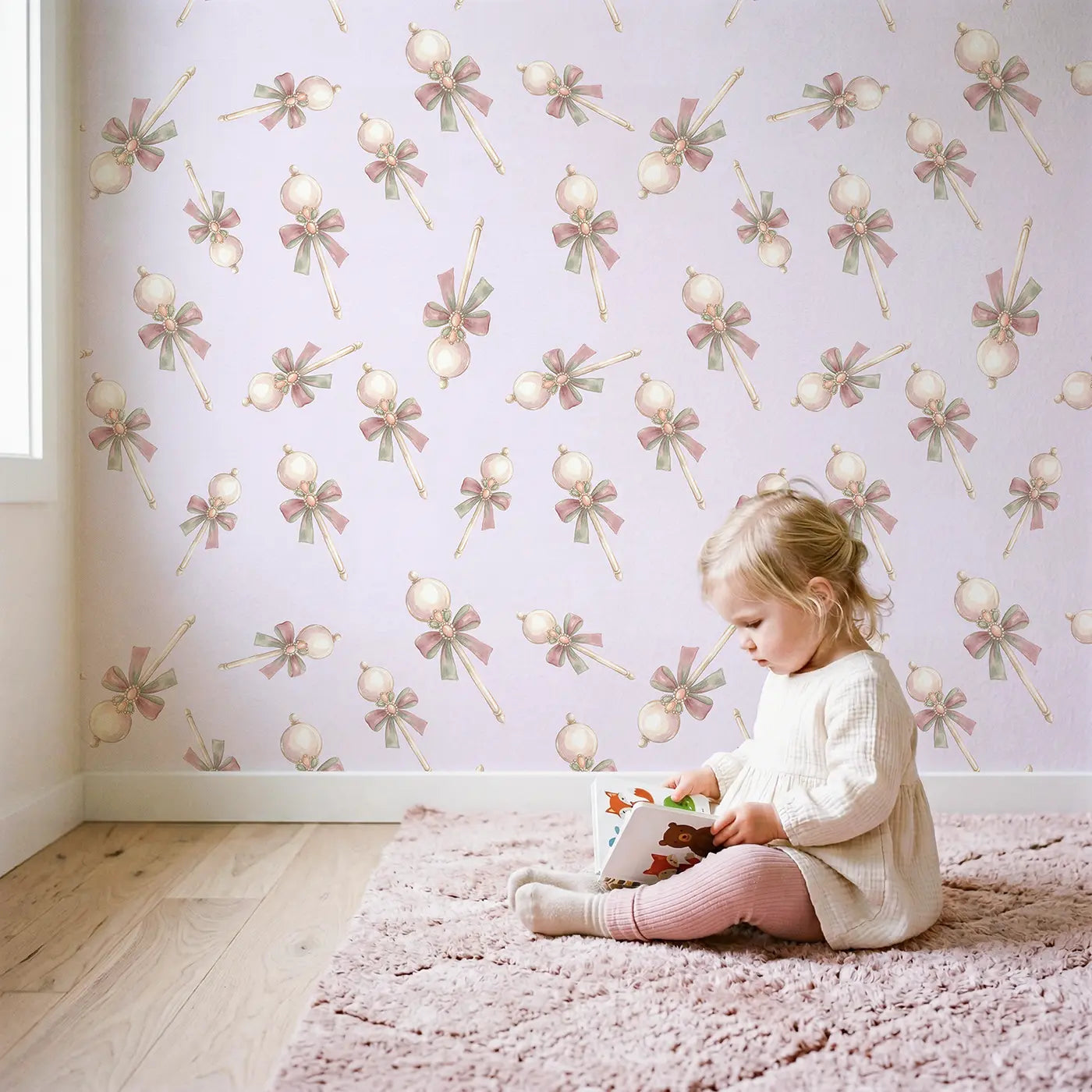 Royal Scepters Watercolor wallpaper in styled kids room - Whimsy Tots