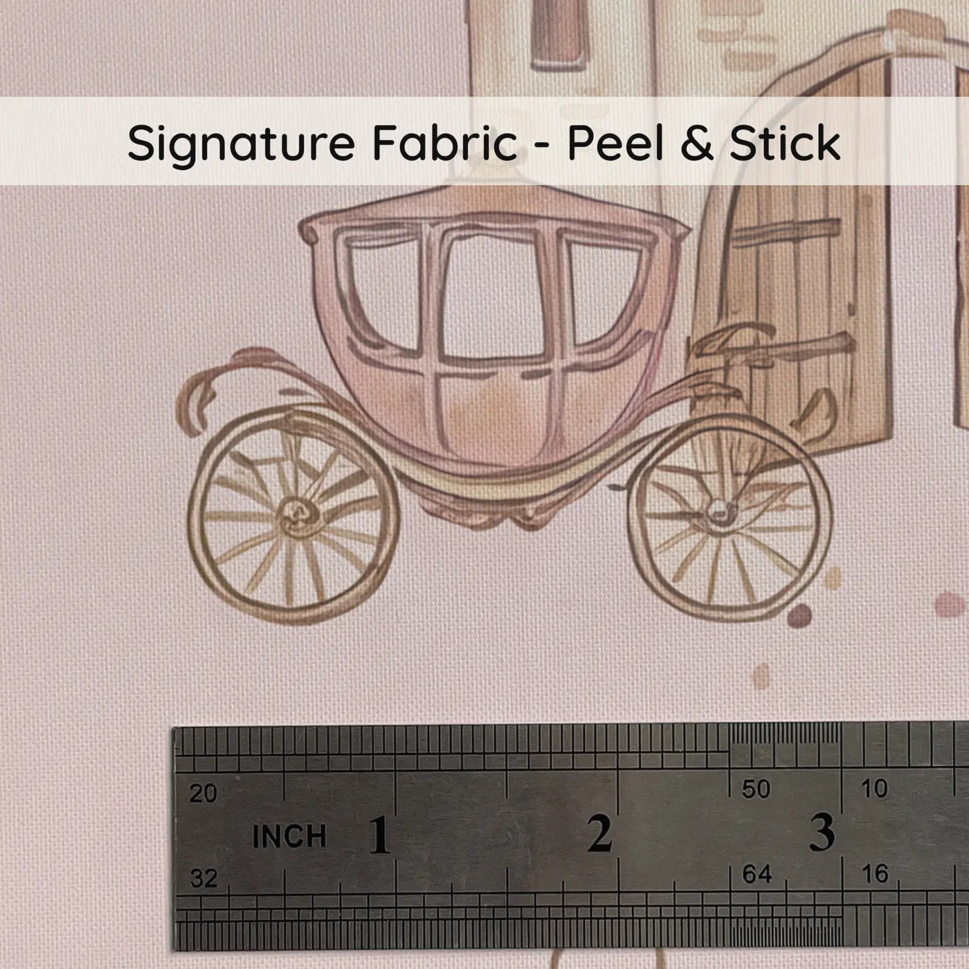 Carriages Approaching Ditsy Floral on peel and stick fabric - Whimsy Tots