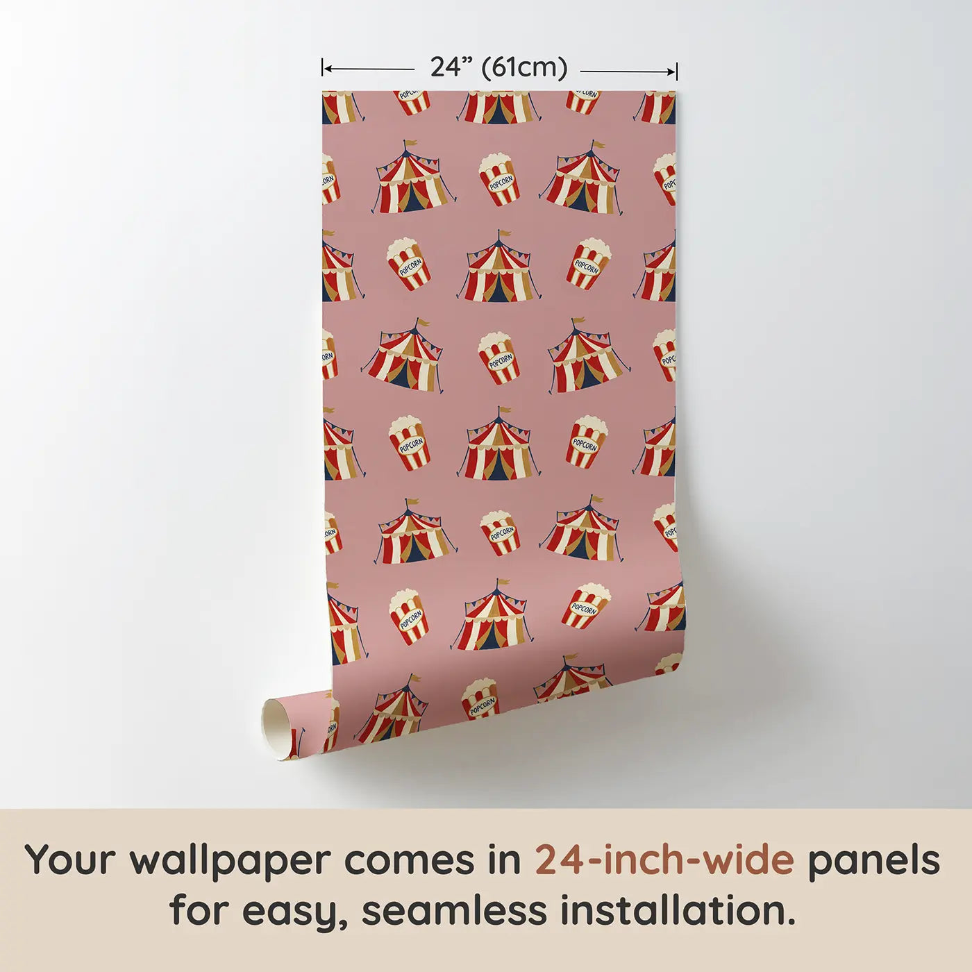 Vintage Circus Tents Modern Illustration wallpaper panel dimensions - Whimsy Tots