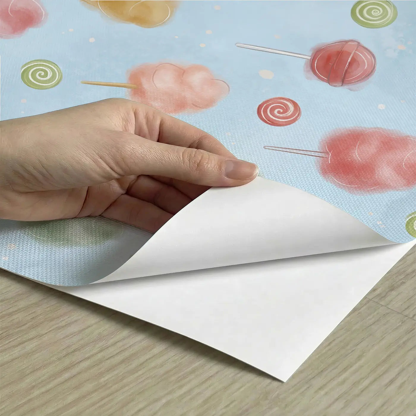 Cotton Candy Soft Pastel peel and stick material close-up - Whimsy Tots