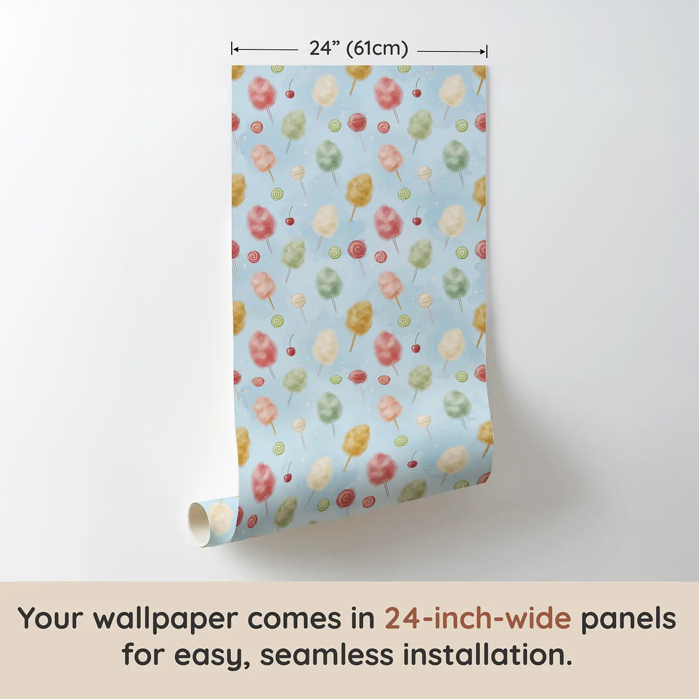 Cotton Candy Soft Pastel wallpaper panel dimensions - Whimsy Tots