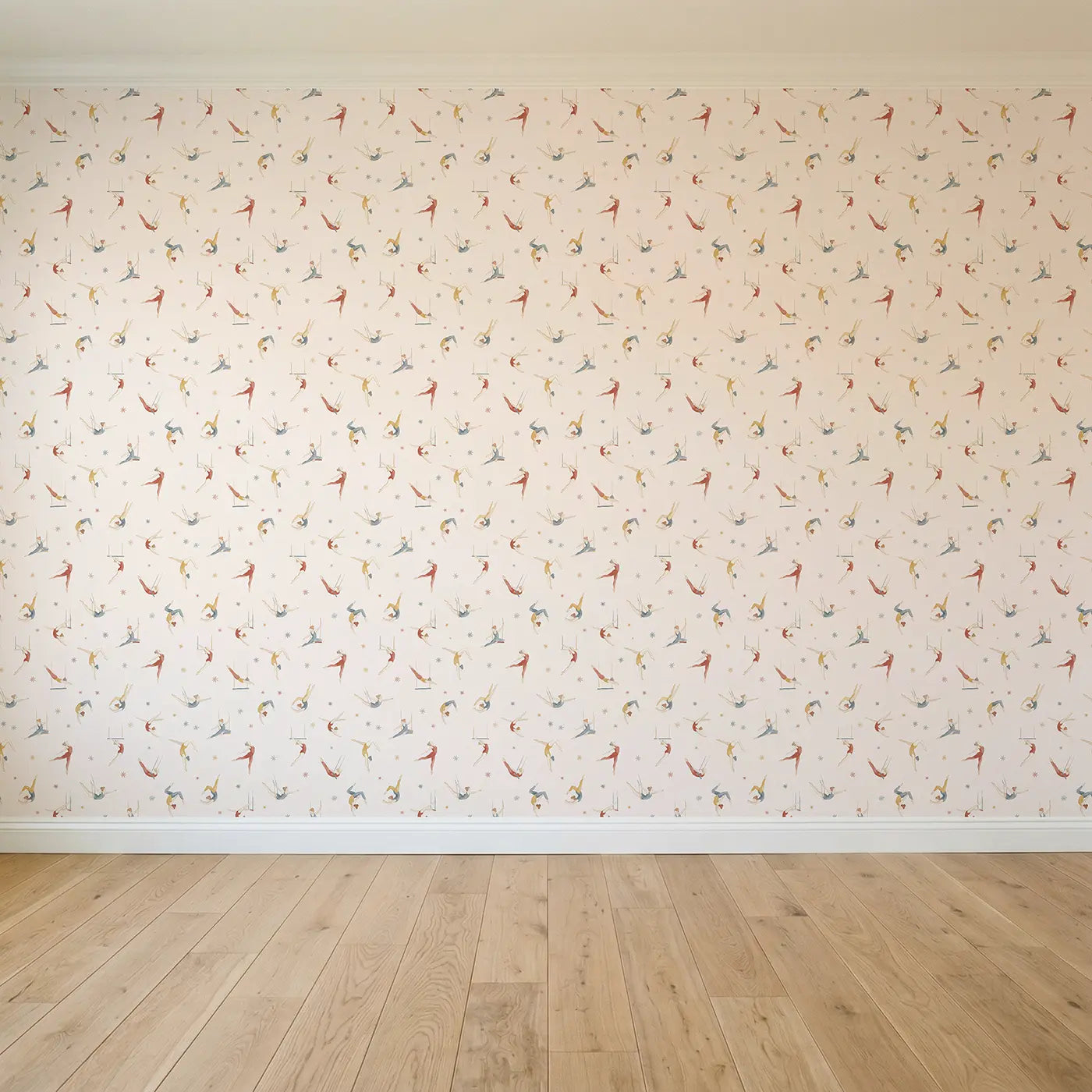 Circus Acrobats Watercolor seamless wallpaper full pattern - Whimsy Tots