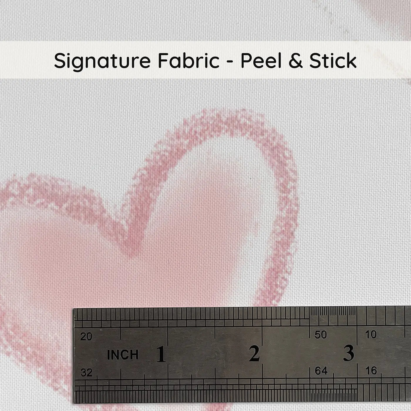 Delicate Hearts Soft Pastel on peel and stick fabric - Whimsy Tots