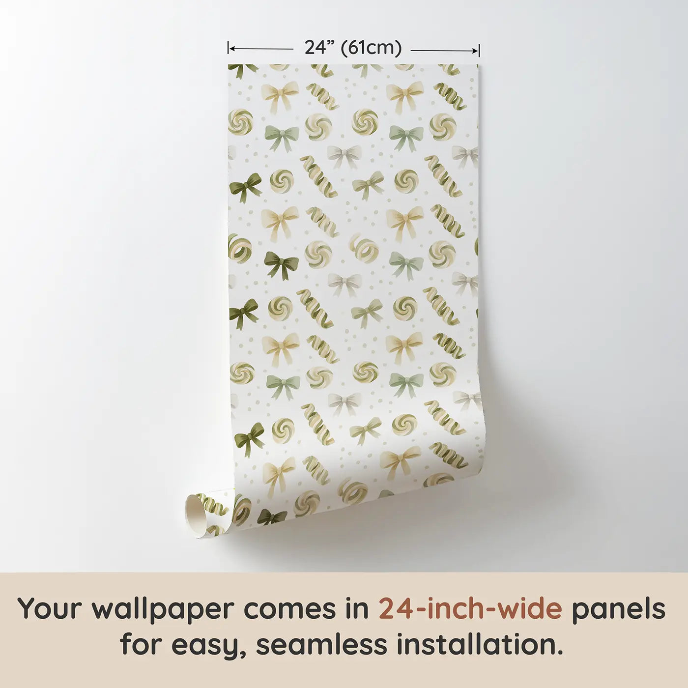 Ribbon Candy Soft Pastel wallpaper panel dimensions - Whimsy Tots