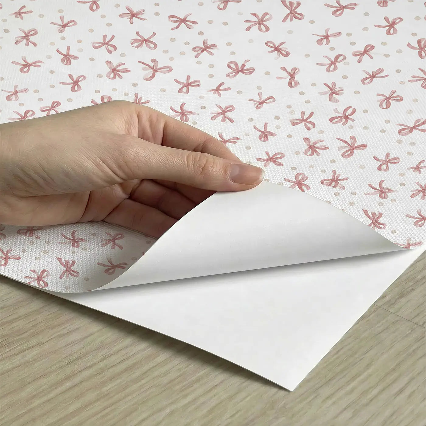 Bows Soft Ditsy Floral peel and stick material close-up - Whimsy Tots