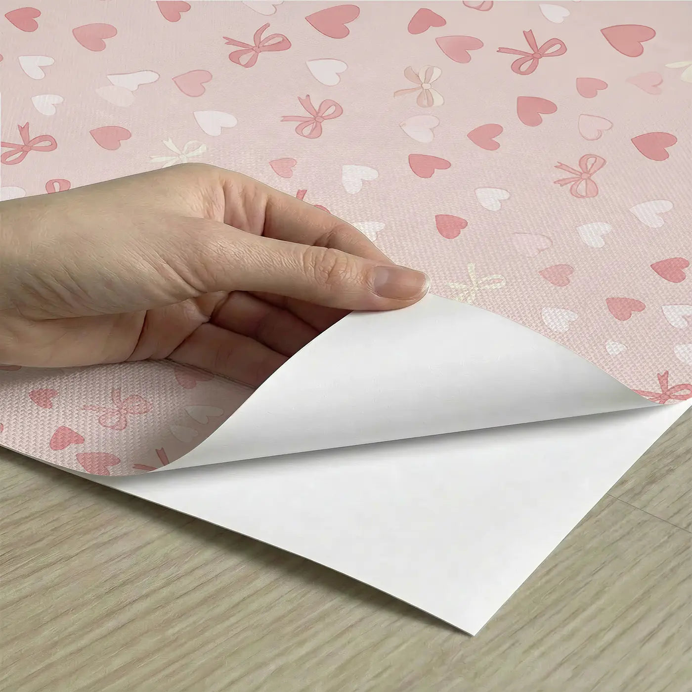Hearts Graduated Ditsy Floral peel and stick material close-up - Whimsy Tots