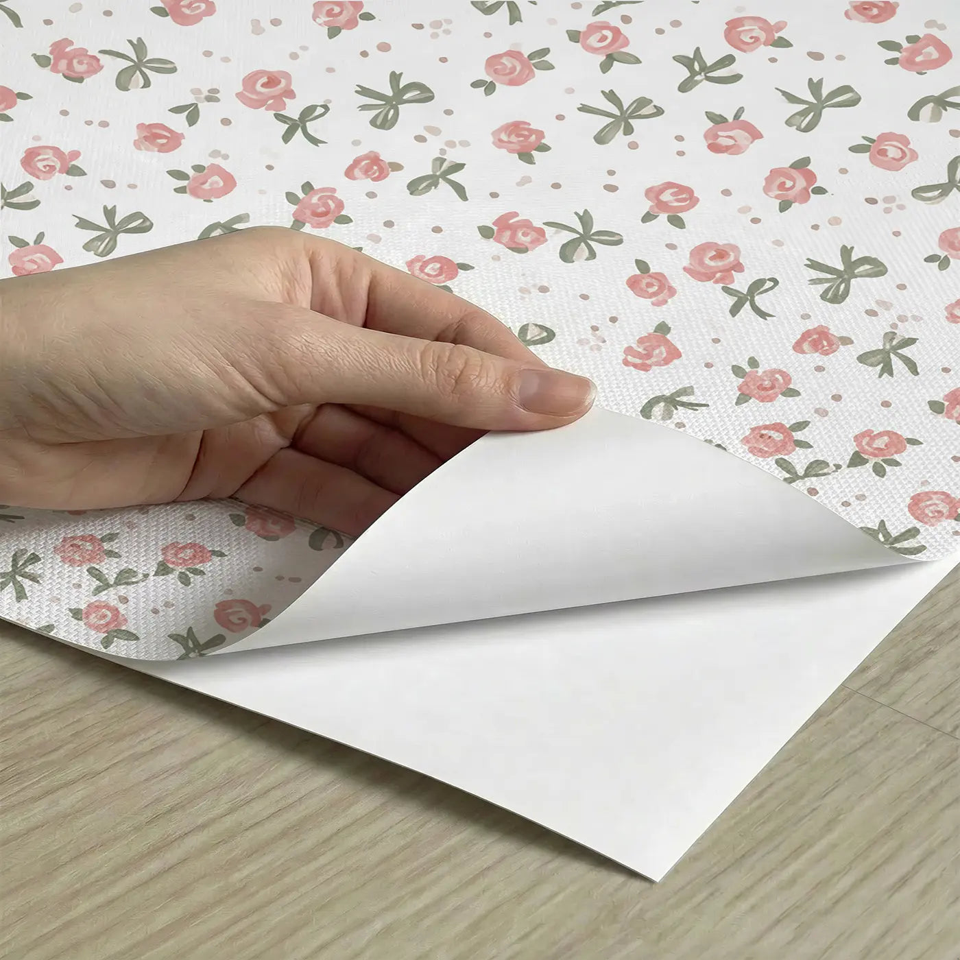Roses Miniature Ditsy Floral peel and stick material close-up - Whimsy Tots